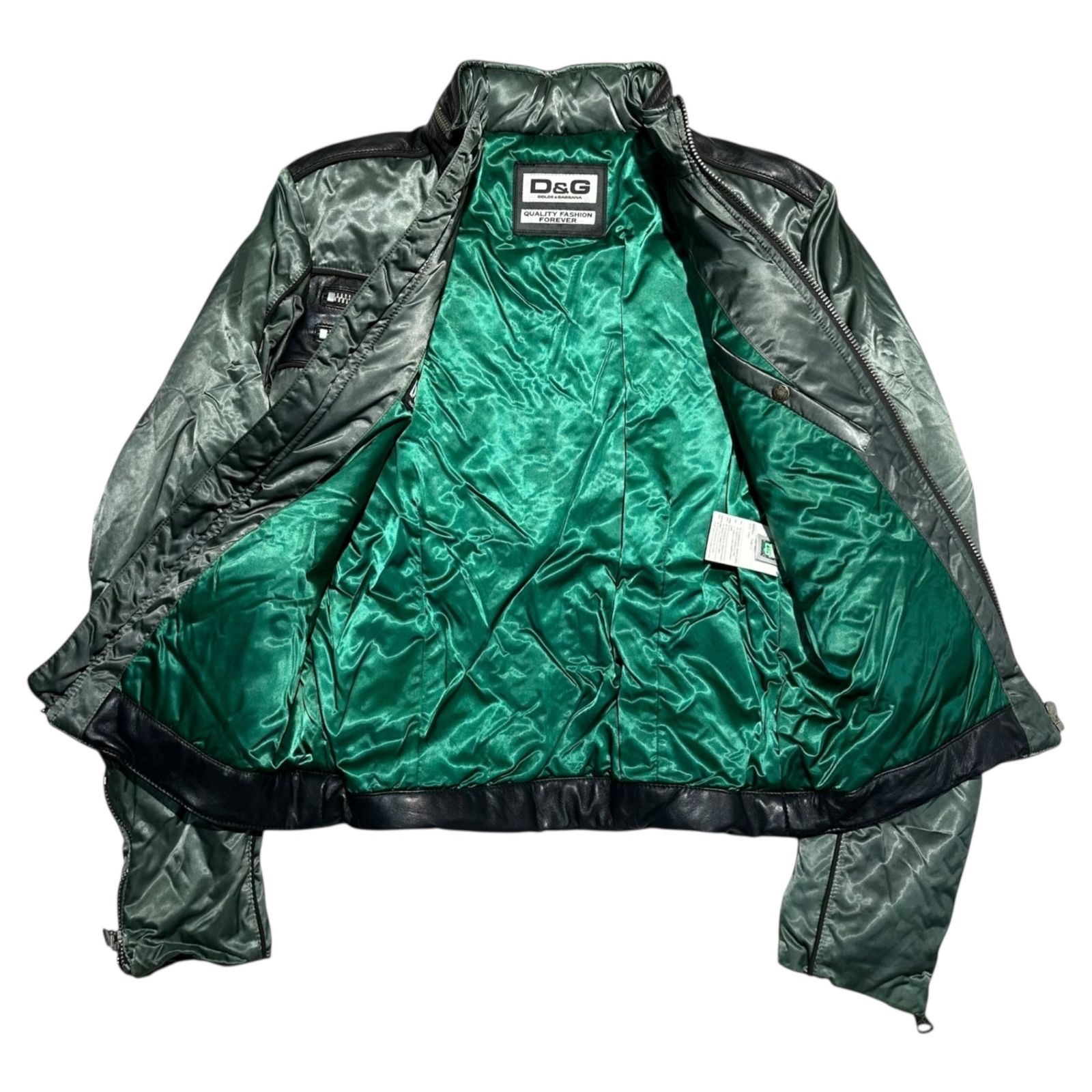 D&G アーカイブ ミリタリー ラムレザー ナイロン ジャケット　50 D&G(ディー&ジードルガバドルチェ&ガッバーナ) 07AW Archive Military
