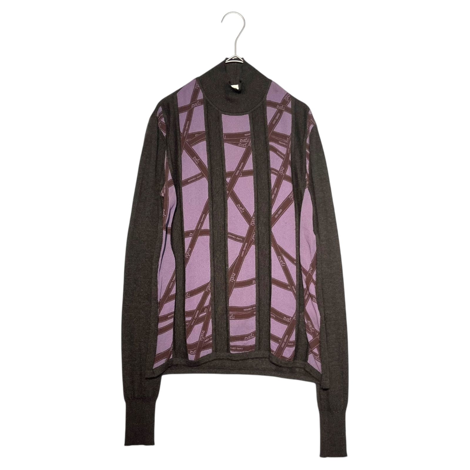 HERMES(エルメス) BY GAULTIER Ribbon tape silk scarf cashmere knit