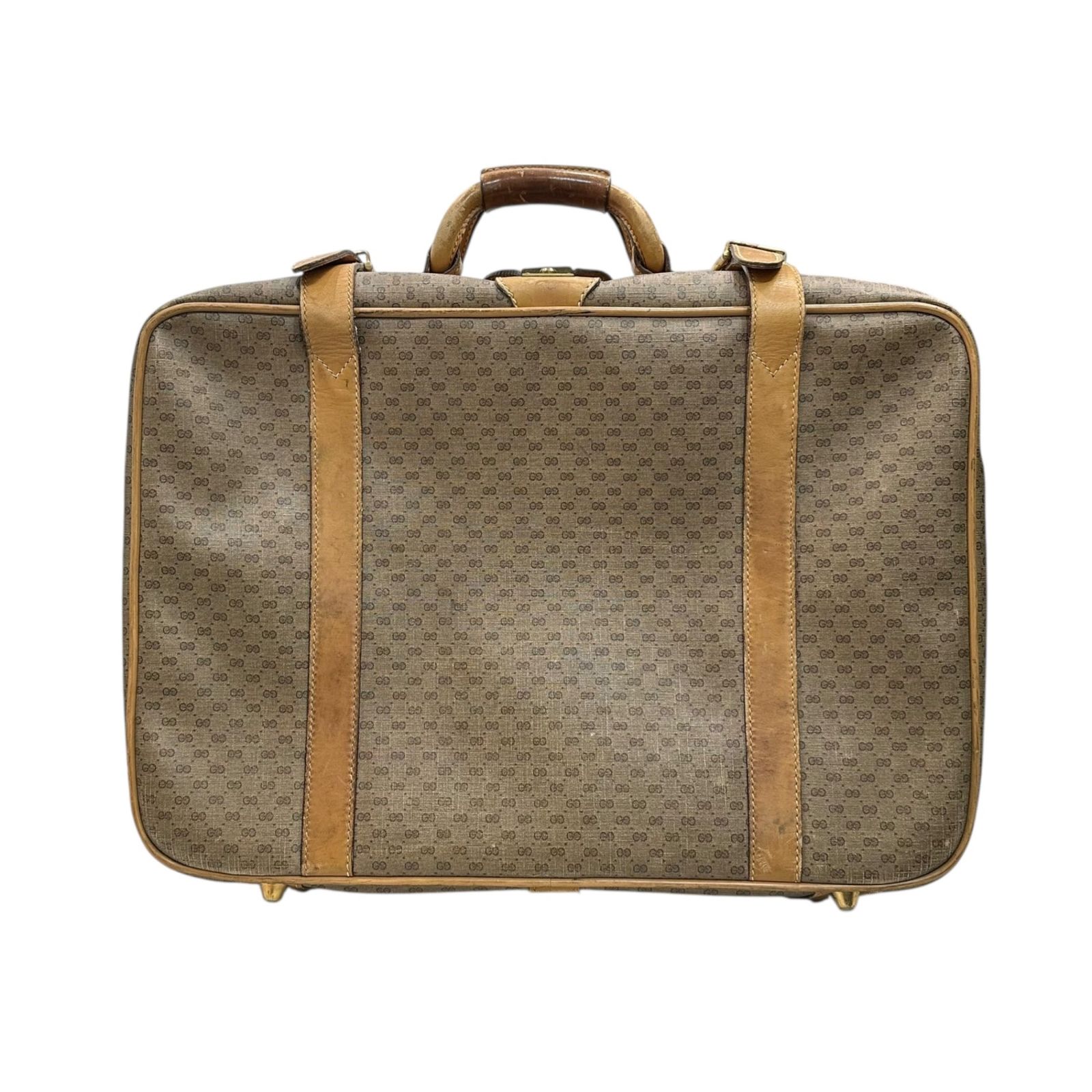 GUCCI(グッチ) 80's Vintage Micro GG Trunk Boston Bag 80年代 ヴィンテージ マイクロGG トランク ボストン バッグ ベージュ×ブラウン 旅行鞄