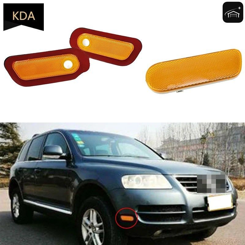 左/右フロントバンパーランプ サイドマーカーライト ランプ リフレクター VW トゥアレグ 2003 - 06 7L6945119 7L6945120