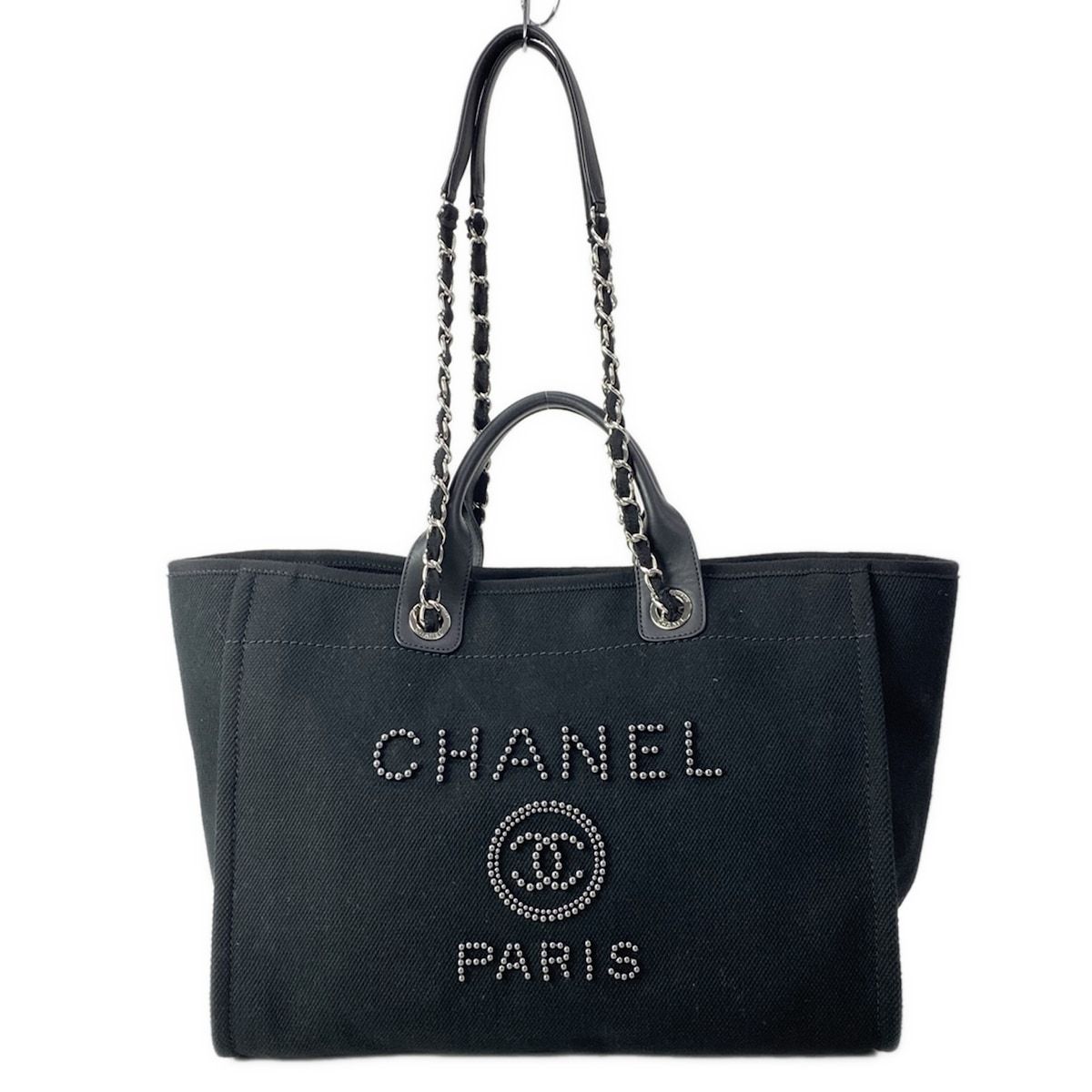 CHANEL(シャネル) トートバッグ ドーヴィルラインGM 黒 チェーン