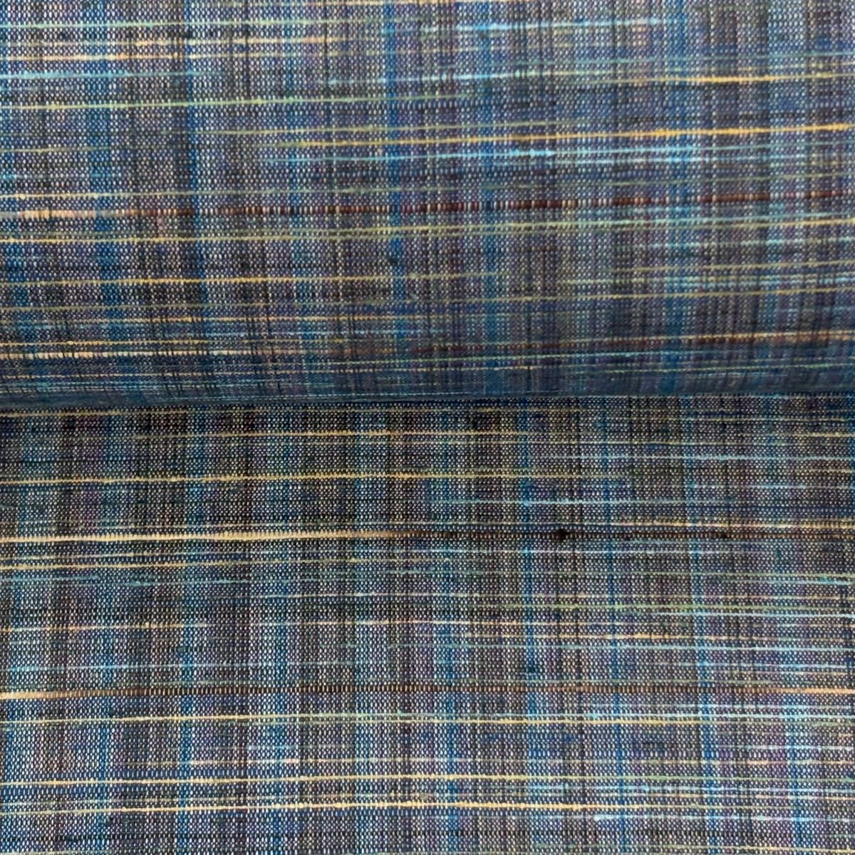 反物 秀品 紬 証紙 縞 青灰色 正絹 【中古】 反物 秀品 紬 証紙 縞 青灰色 正絹 【中古】