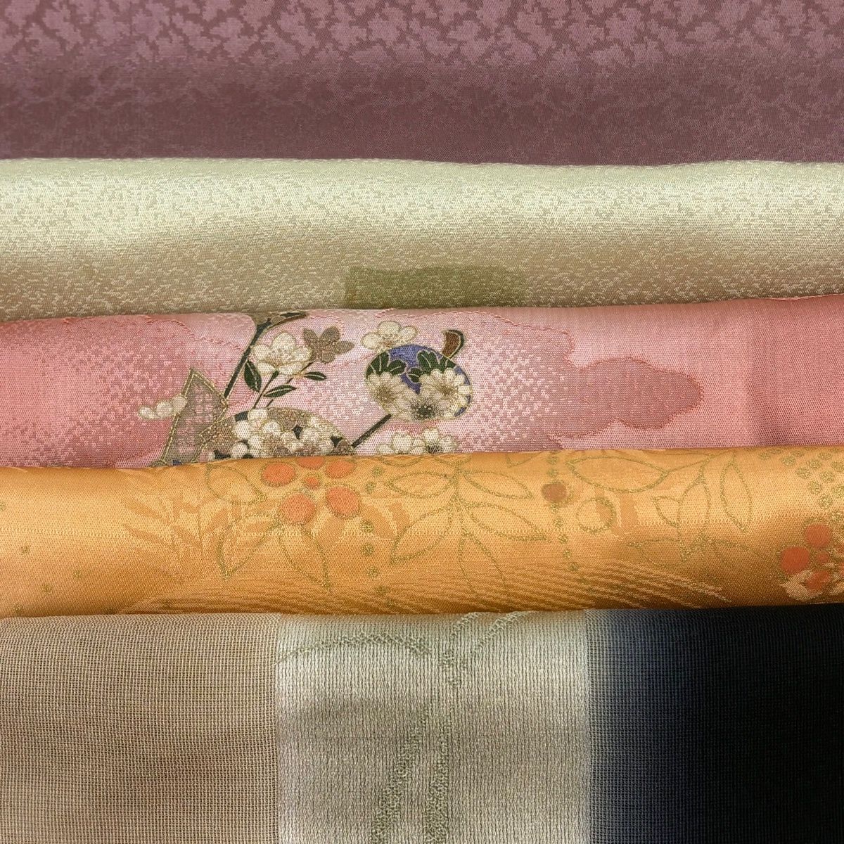 帯揚げ 優品 帯揚げ5枚セット 薄緑 正絹 和装小物 【中古】