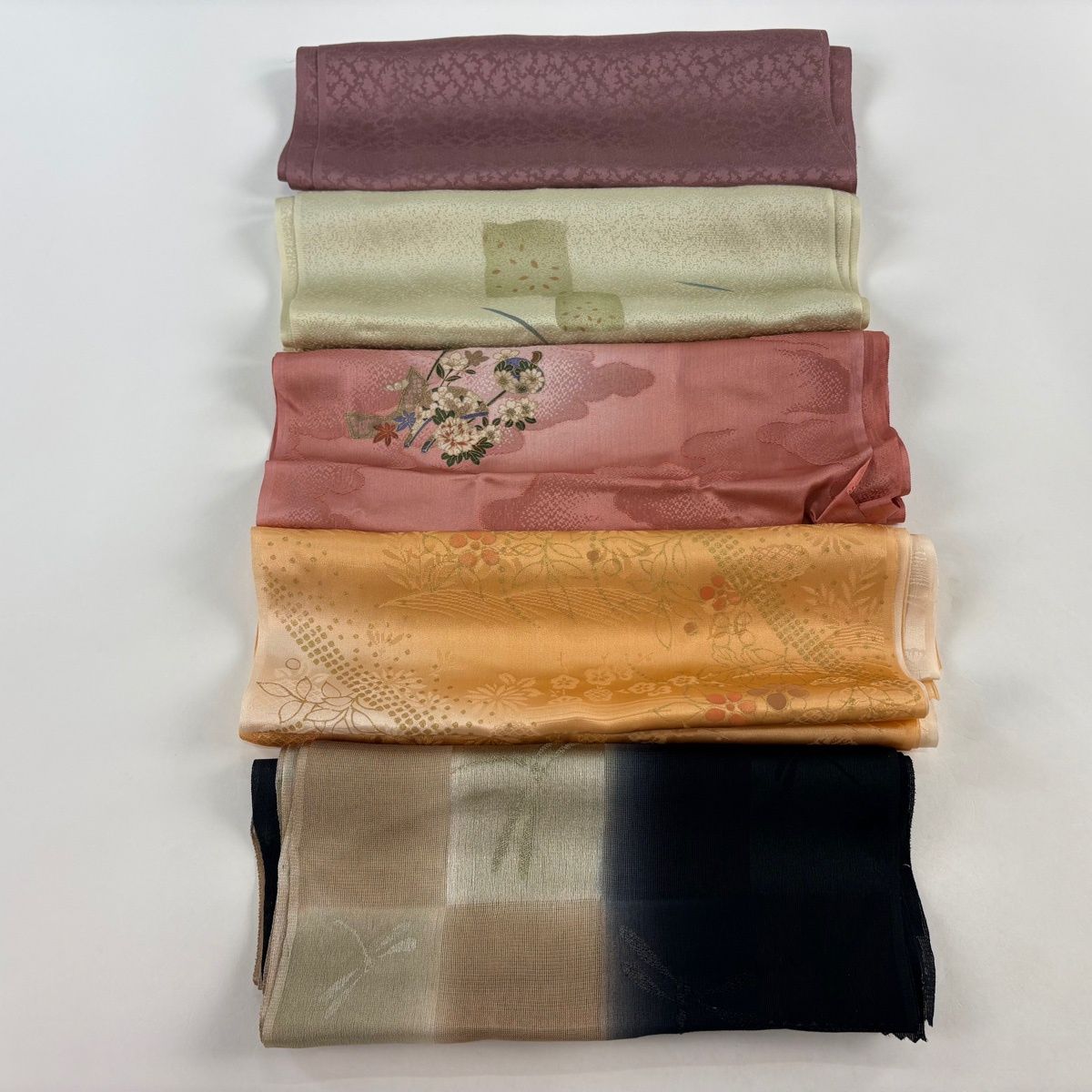 帯揚げ 優品 帯揚げ5枚セット 薄緑 正絹 和装小物 【中古】