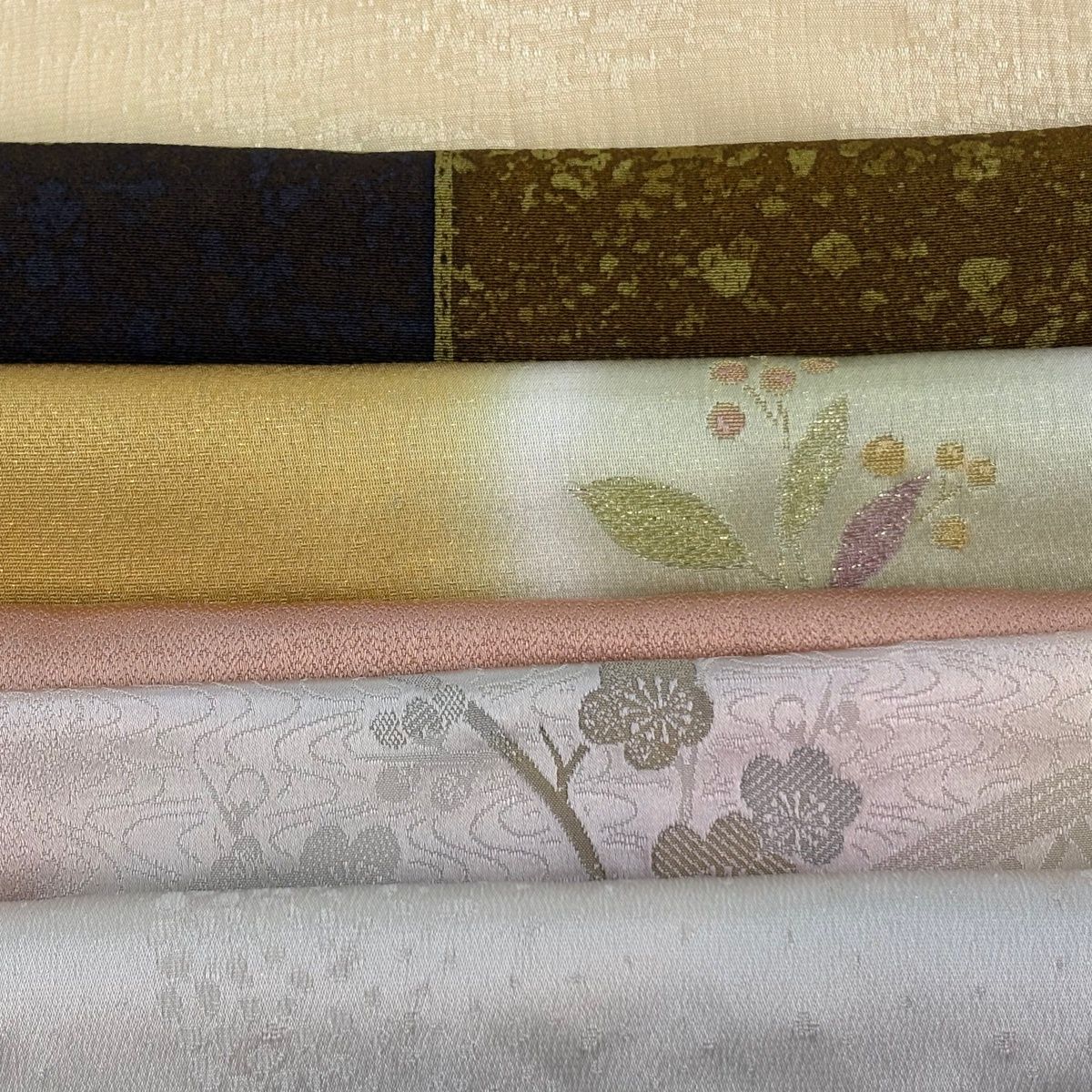 帯揚げ 優品 帯揚げ5枚セット ベージュ 正絹 和装小物 【中古】