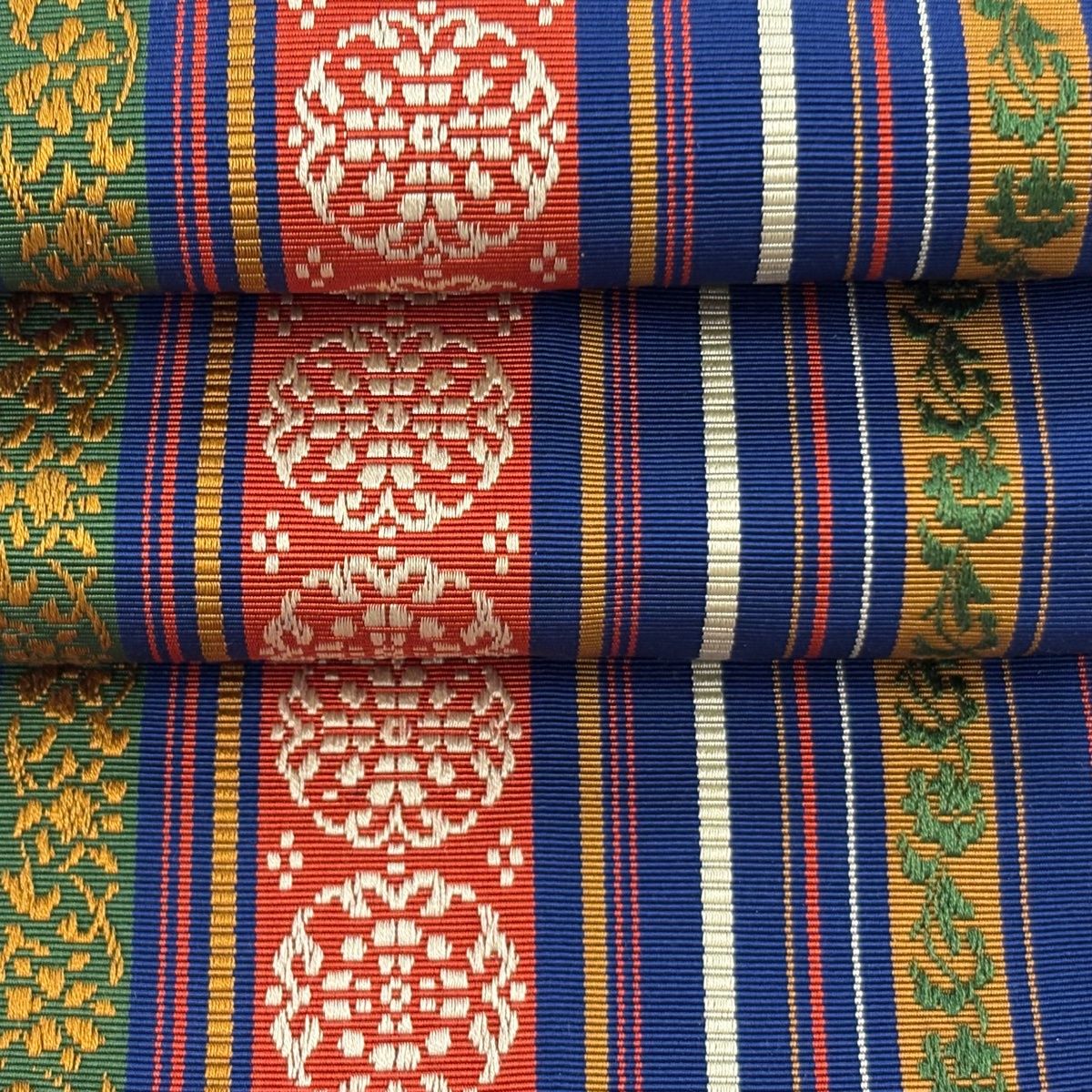 美品】半幅帯 秀品 証紙 博多織 花柄 縞 紺色 正絹 【中古】 - メルカリ