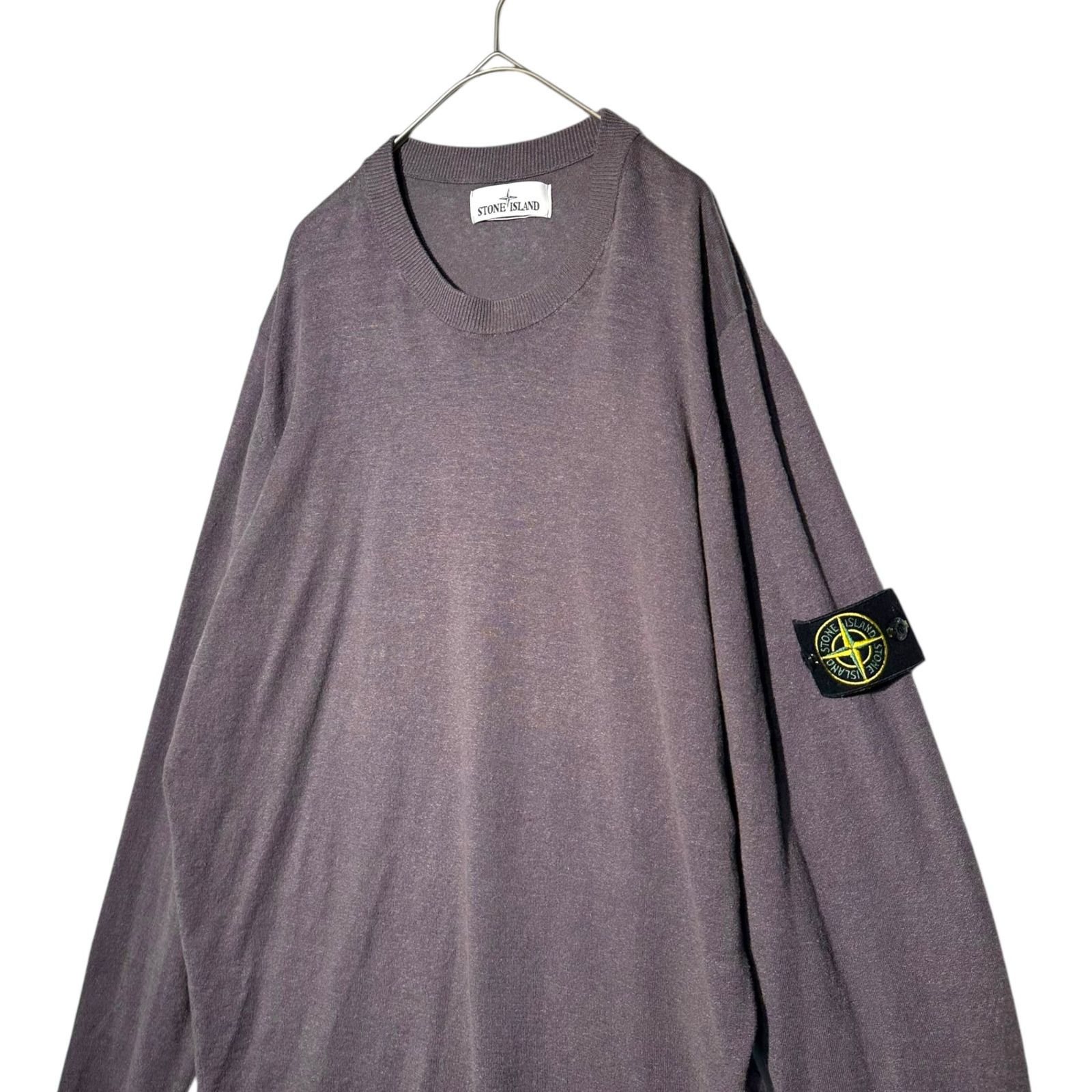 STONE ISLAND(ストーンアイランド) 19SS sleeve line linen crew neck