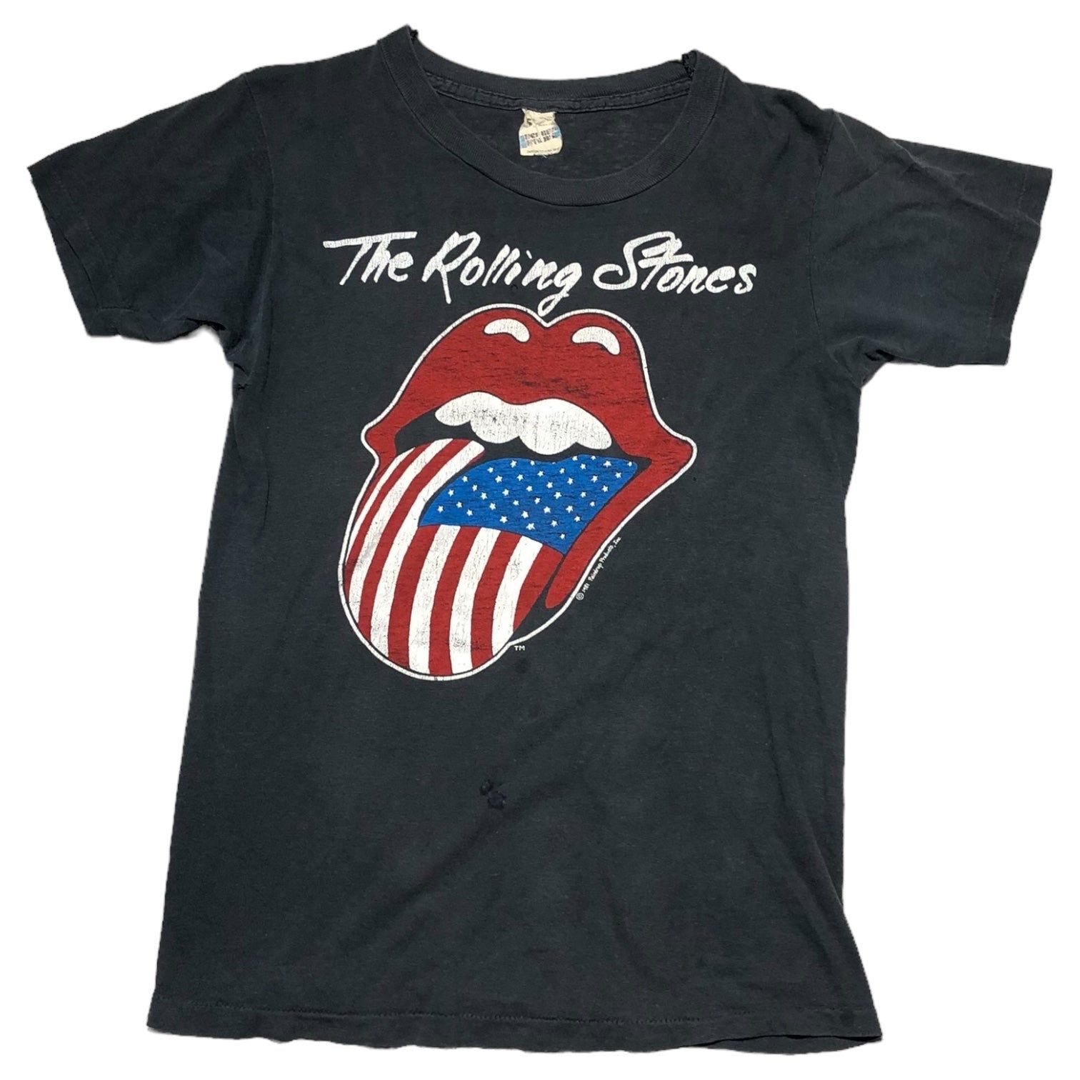 ROLLING STONES(ローリングストーン) 1981 <!-利用不可文字-!> ”NORTH AMERICAN TOUR” ノース アメリカ ツアー ヴィンテージ Tシャツ S ブラック 80’s 80年代 バンド SCREEN STARS ロゴ
