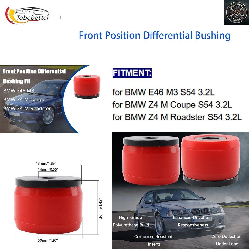高性能ポリウレタン製フロントポジションディファレンシャルマウントブッシュ BMW E46 Z4 M3 S54 3.2L