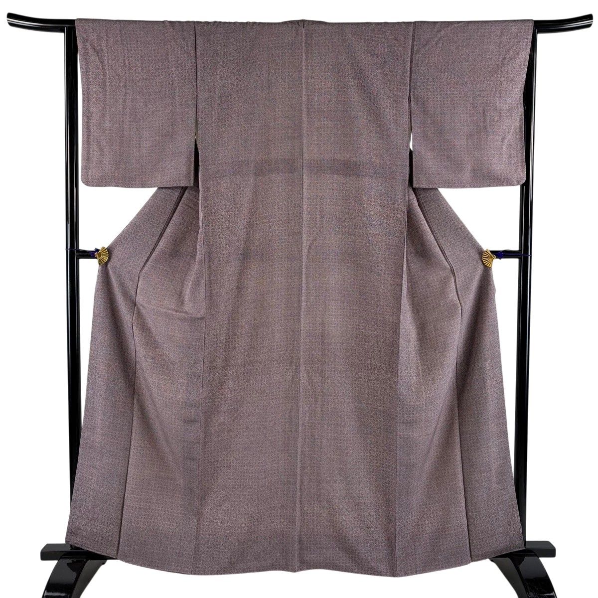 美品】 江戸小紋 身丈162cm 裄丈65.5cm M 袷 七宝繋ぎ 紫 正絹 秀品