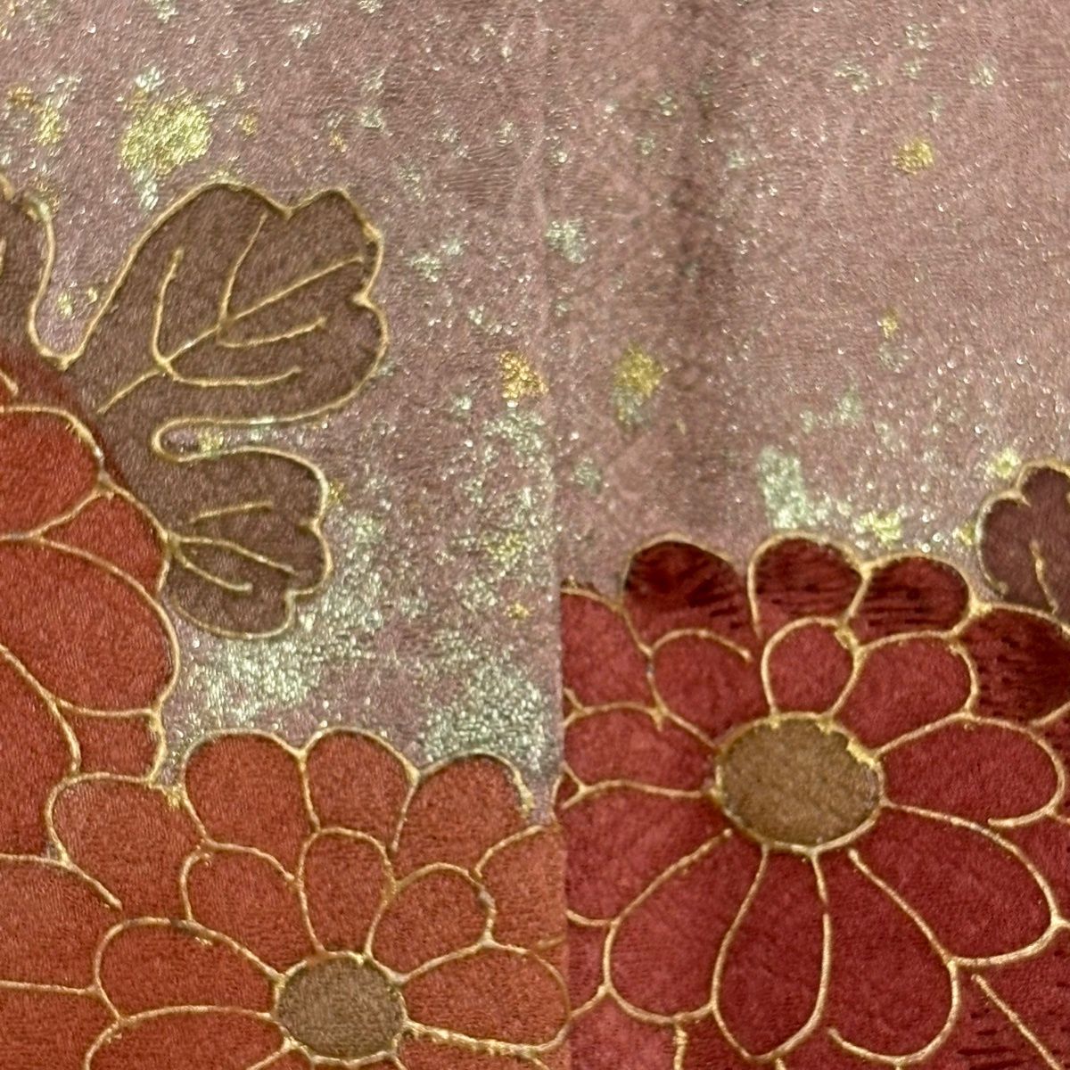 訪問着 身丈159.5cm 裄丈63.5cm S 袷 菊 万寿菊 刺繍 絞り ピンク 正絹