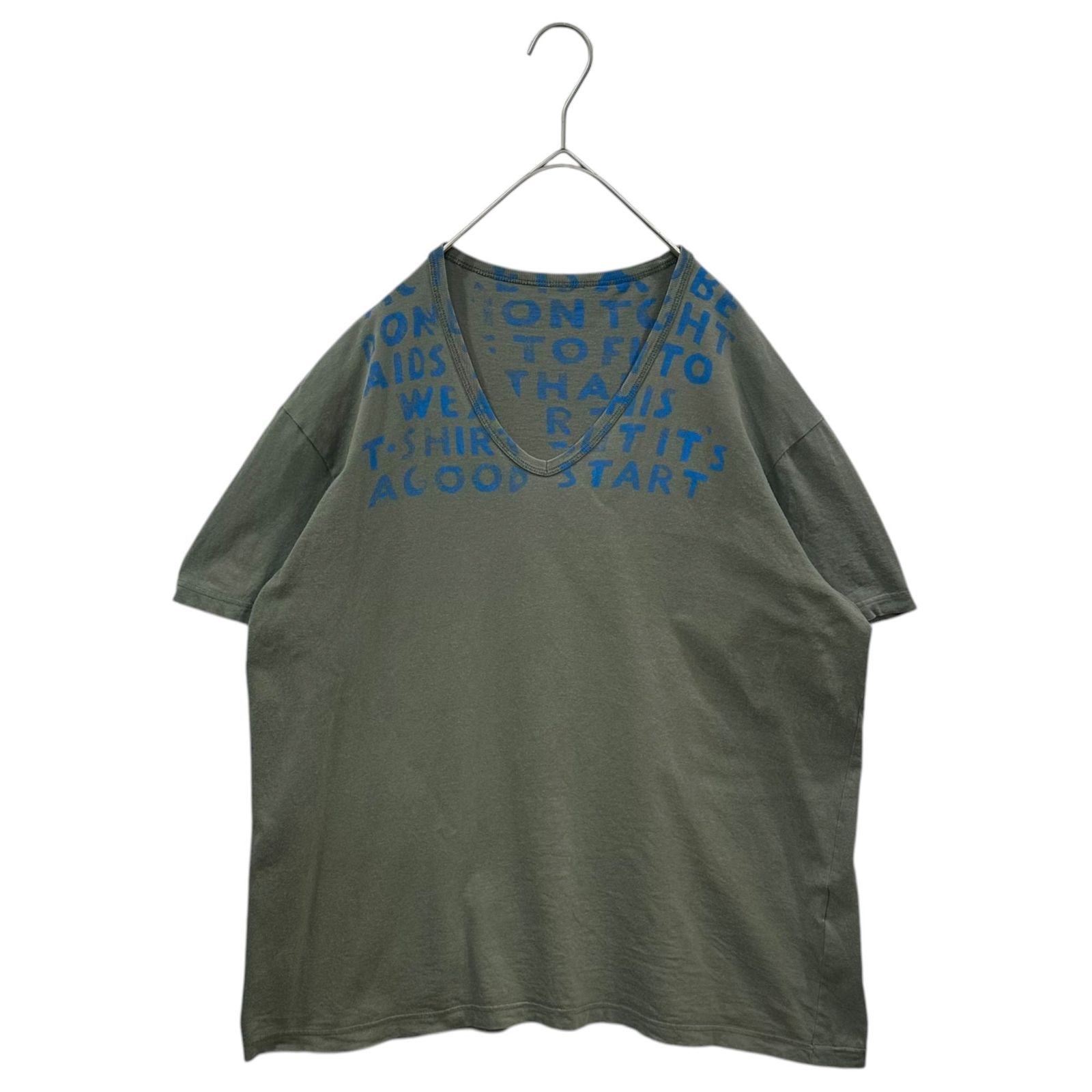 Maison Martin Margiela(メゾン マルタンマルジェラ) 2000AW MISS DEANNA AIDS T-shirt ミスディアナ エイズ Tシャツ 333-39252 XL相当 カーキ×ブルー サイズ稀少 ヴィンテージ