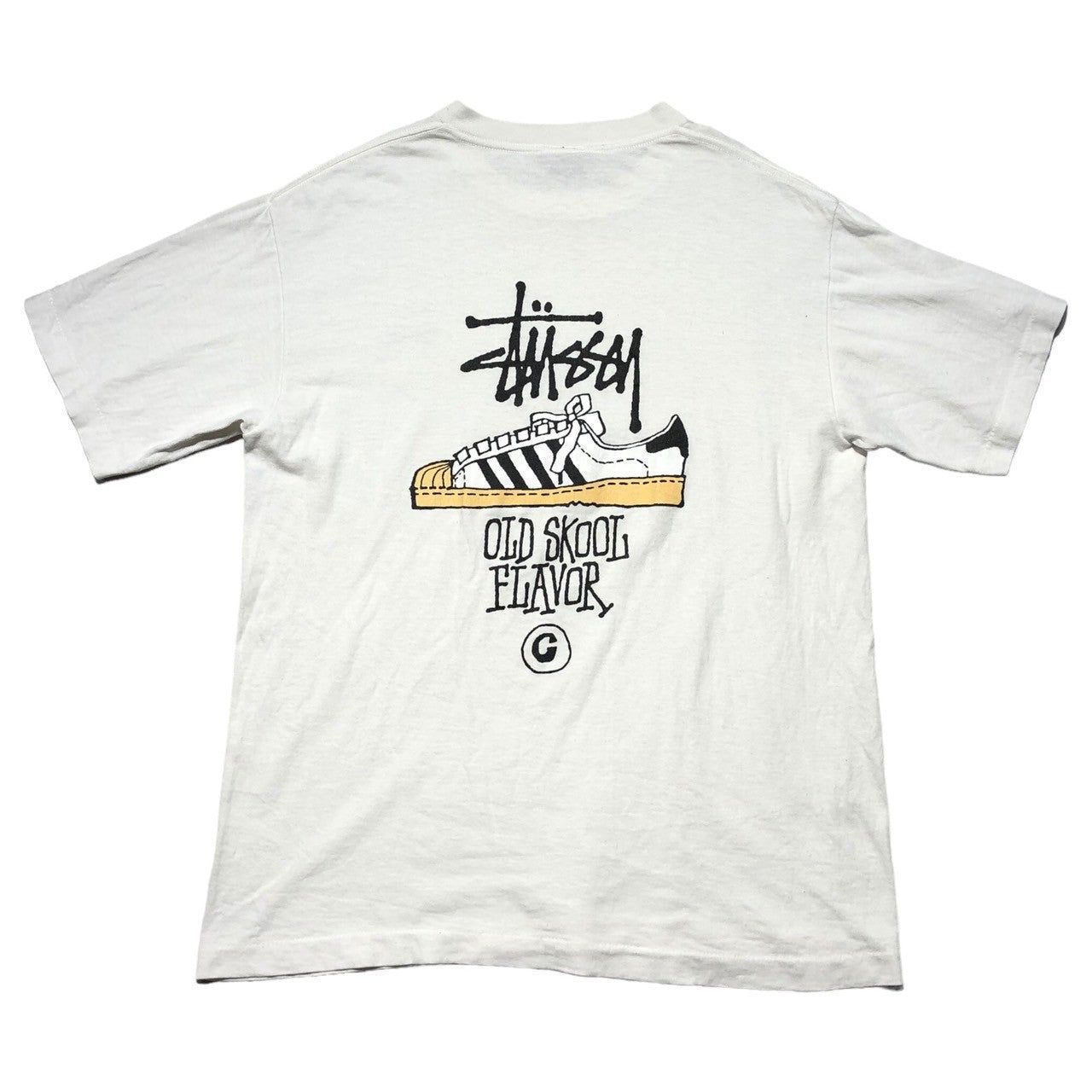 STUSSY(ステューシー) 90’s OLD SKOOL 1992 crown オールドスクール 王冠 Tシャツ 黒タグ SIZE L ライトグレー×ブラック 90年代 OLD STUSSY ショーンフォント
