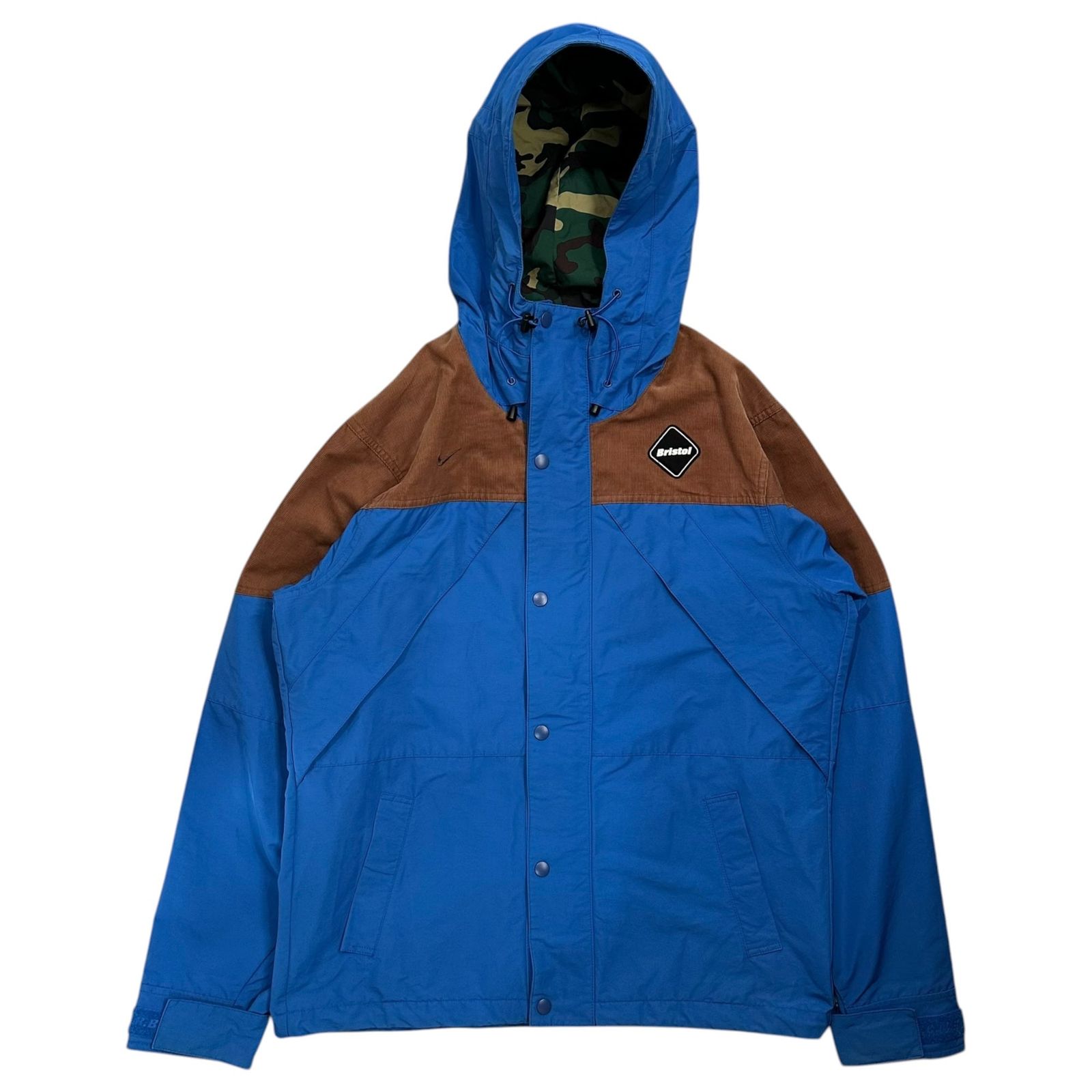 F.C.Real Bristol FCRB(エフシーレアルブリストル) 60/40 Corduroy Panel Mountain Parka コーデュロイ 切替 マウンテンパーカー 615020-479 XL ブルー×ブラウン ジャケット