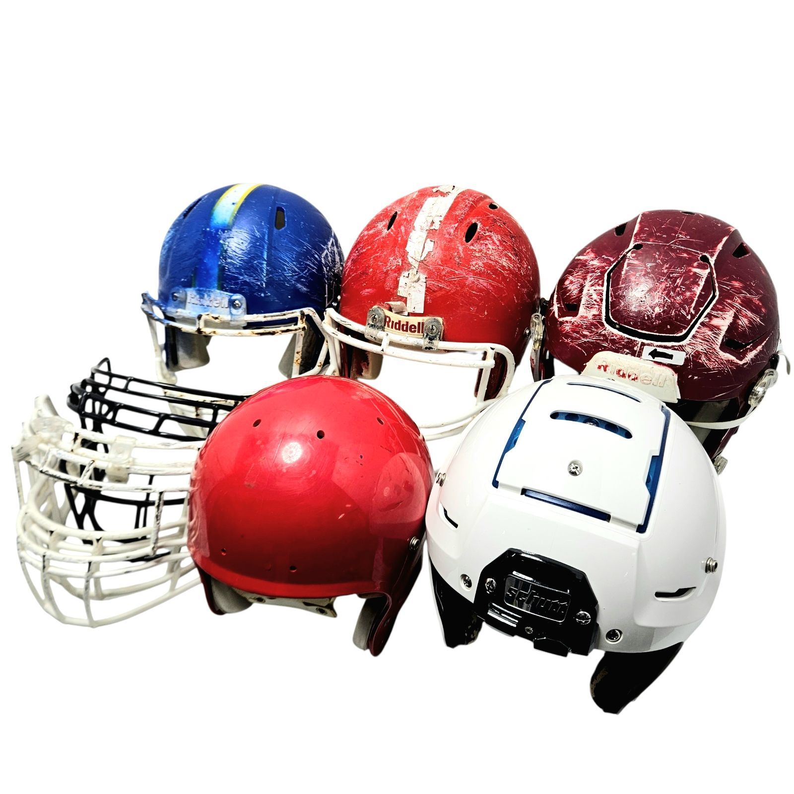 【ジャンク】 Riddell SpeedFlex Schutt F7 アメフトヘルメット5個 フェイスガード4個