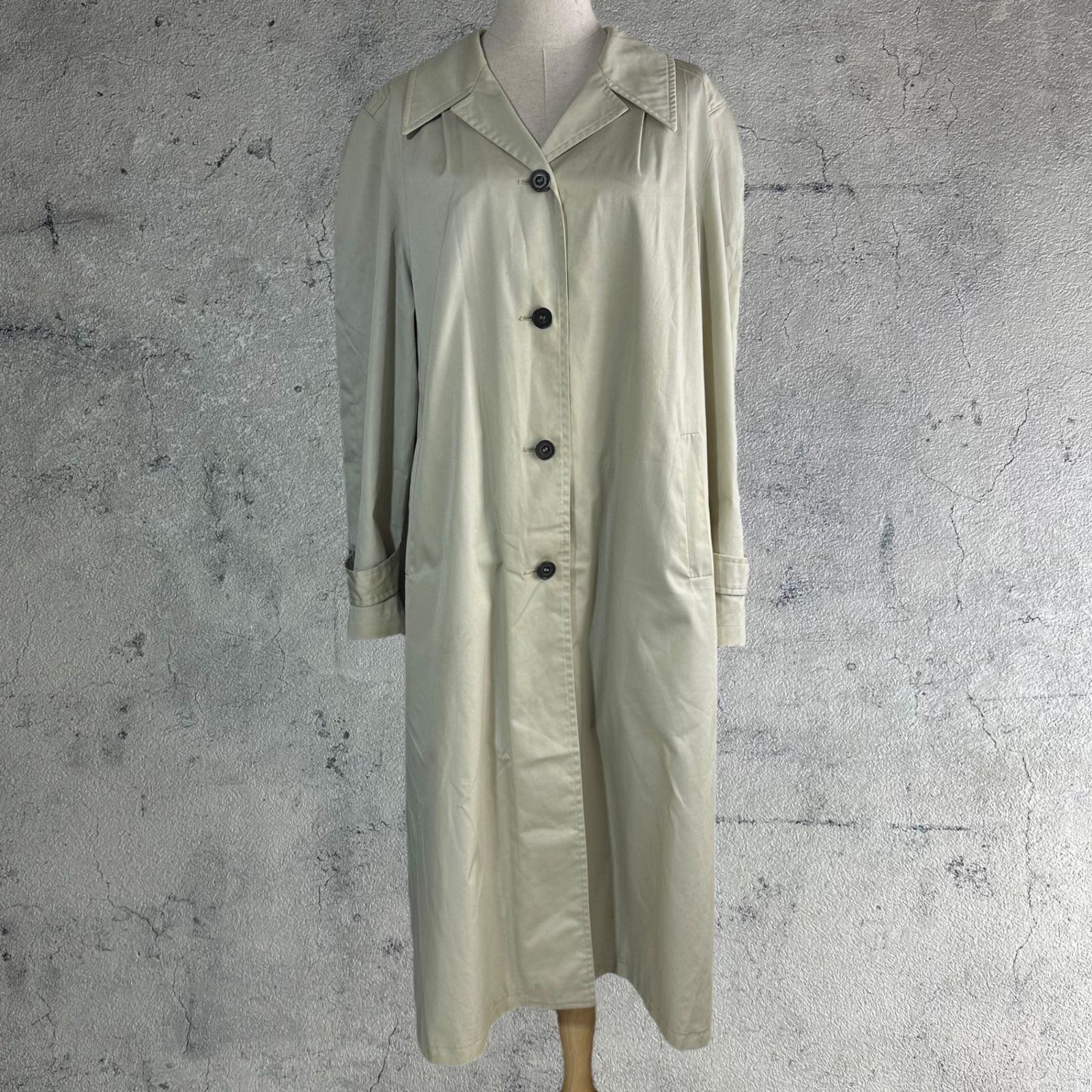 Euro vintage(ヨーロッパヴィンテージ) 70's~ trench over coat トレンチオーバーコート 42(L~XL程度) ペールグリーン / 色褪せ・小シミ有