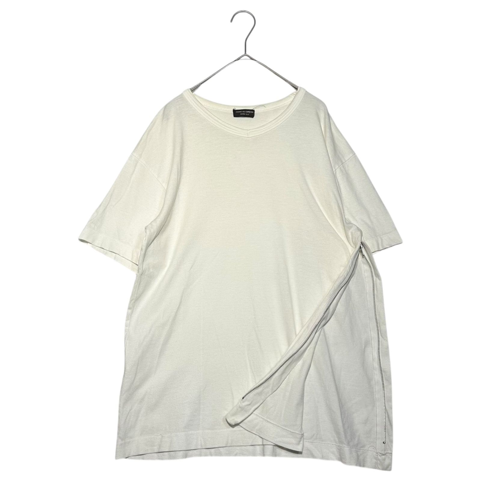 COMME des GARCONS HOMME PLUS(コムデギャルソンオムプリュス) 99SS Frill Period Side Zip Cotton T-Shirt フリル期 サイドジップ コットン Tシャツ PT-100460 FREE ホワイト