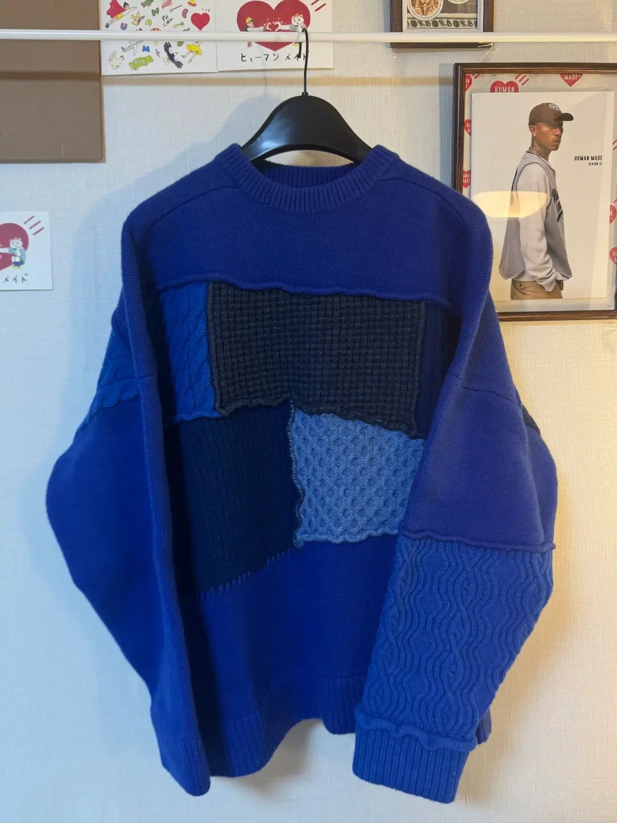 ZARA x ADER ERROR パッチワーク オーバーサイズ セーター ブルー