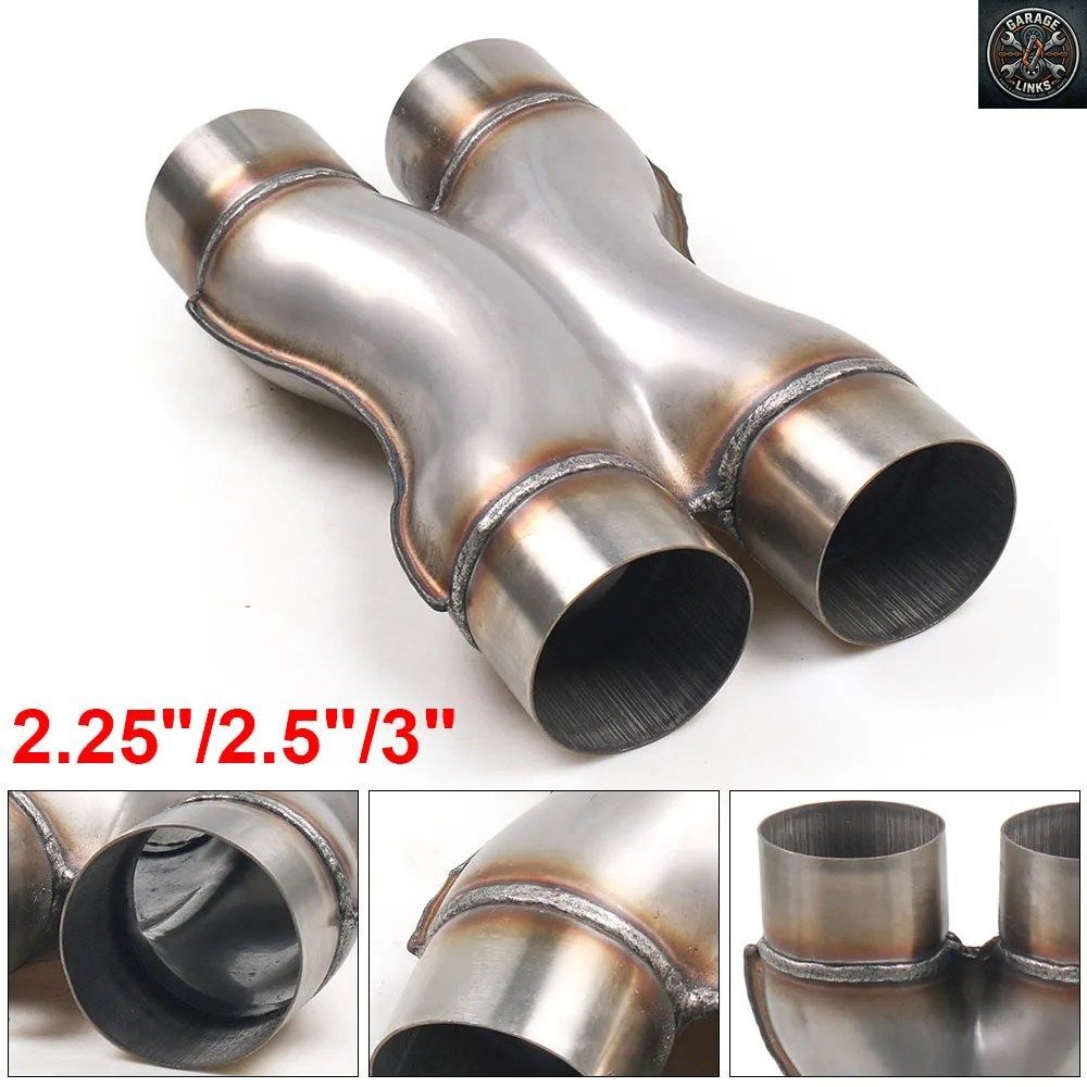 カー用Xパイプ 2.25インチ 2.5インチ 3インチ IN/OUT カー排気システム Xパイプ ステンレススチール製マフラーチップ 4方向排気パイプ