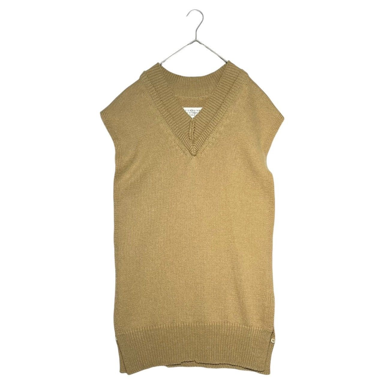 MAISON MARGIELA(メゾンマルジェラ) Mid-gauge Shetland wool linen cotton knit vest ミドルゲージ シェットランド ウール リネン コットン ニット ベスト SI1TH0001 S18064 M