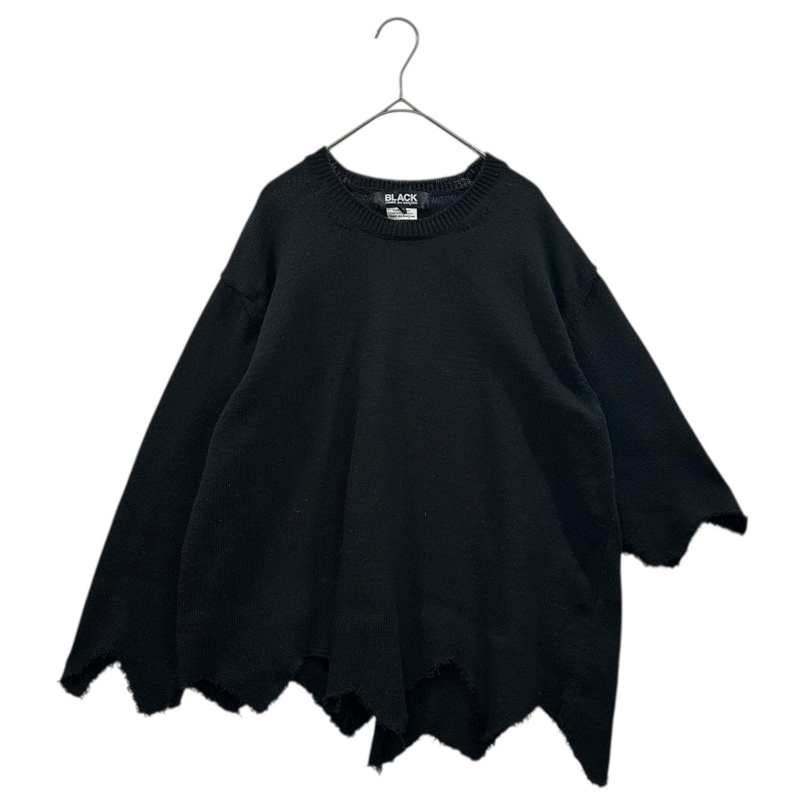 BLACK COMME des GARCONS(ブラックコムデギャルソン) 23SS Cutting Sleeve Acrylic Knit カッティング スリーブ アクリル ニット 1K-N004 S ブラック AD2022