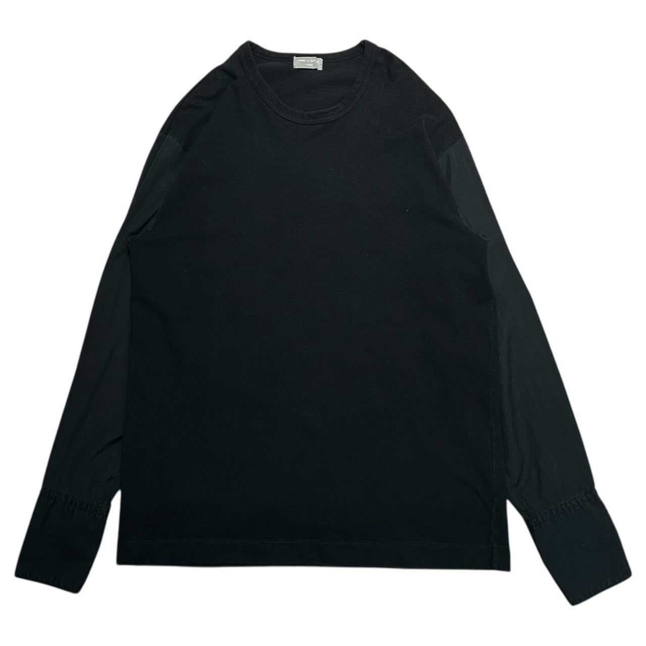 COMME des GARCONS HOMME(コムデギャルソンオム) 90's shirt sleeve tee シャツ スリーブ 長袖 カットソー 表記消(M程度) ブラック 90年代 ヴィンテージ アーカイブ 田中オム