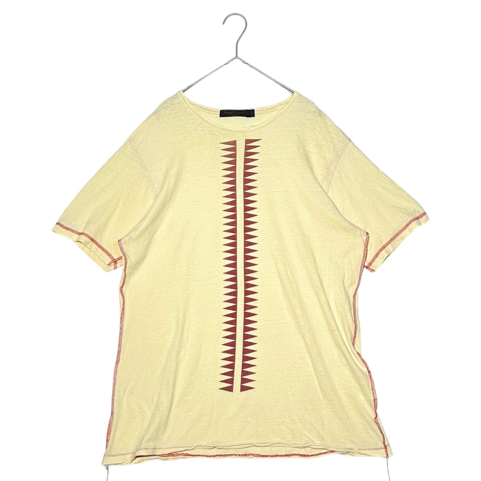 UNDERCOVERISM(アンダーカバイズム) 03SS Scab Distressed Finish Center GIZ Pattern Crew Neck T-Shirt ダメージ加工 センター GIZ 柄 クルーネック Tシャツ