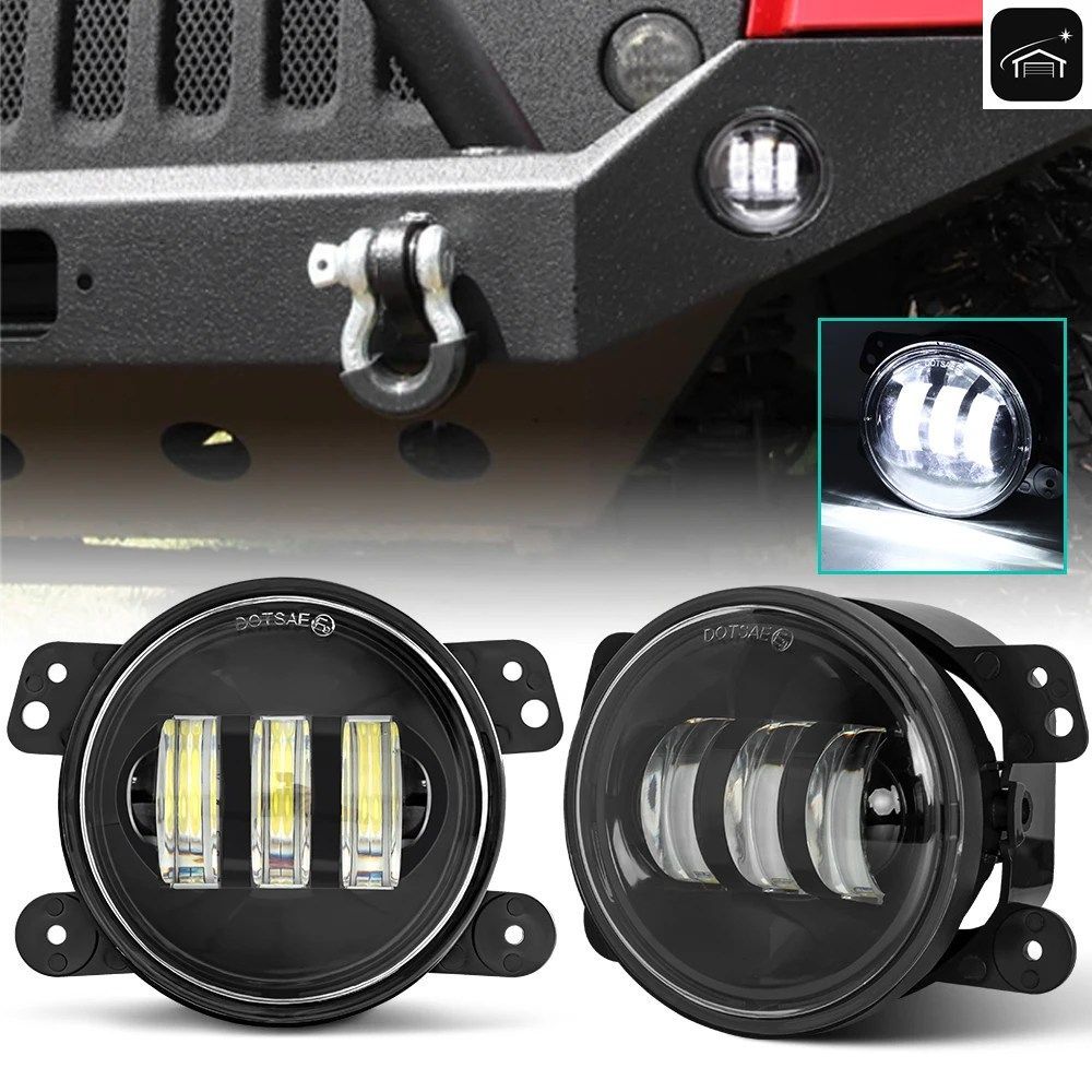 4インチカーフォグランプ（LEDフォグライト、HA-LOリングエンジェルアイ付き、30W、JP WRANGLER JK DODGE OFF-ROAD）