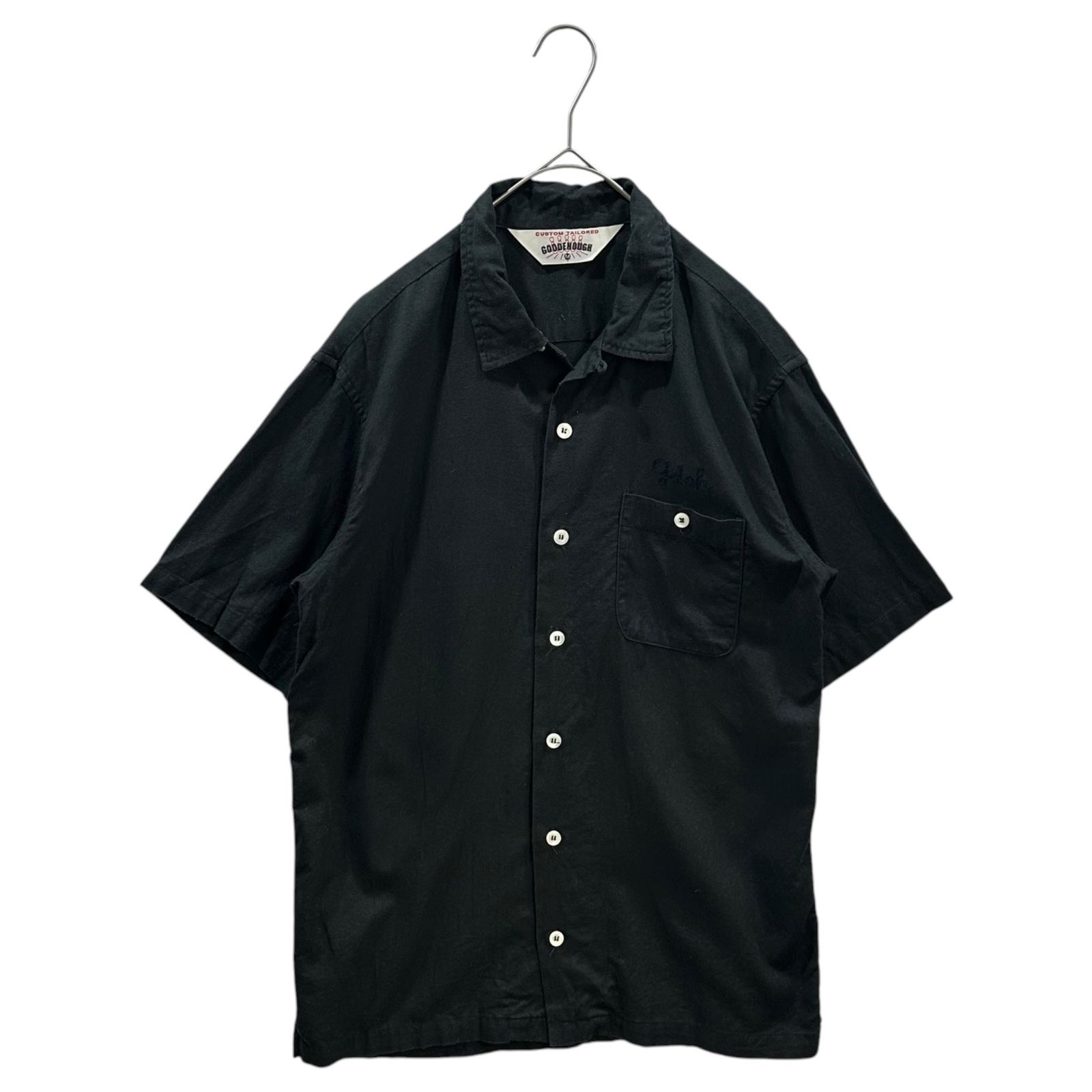 GOODENOUGH(グッドイナフ) 00's Bowling shirt - Back Logo ボーリング シャツ バック ロゴ 刺<!-利用不可文字-!> M ブラック 開襟 半袖 オープンカラー ボウリング