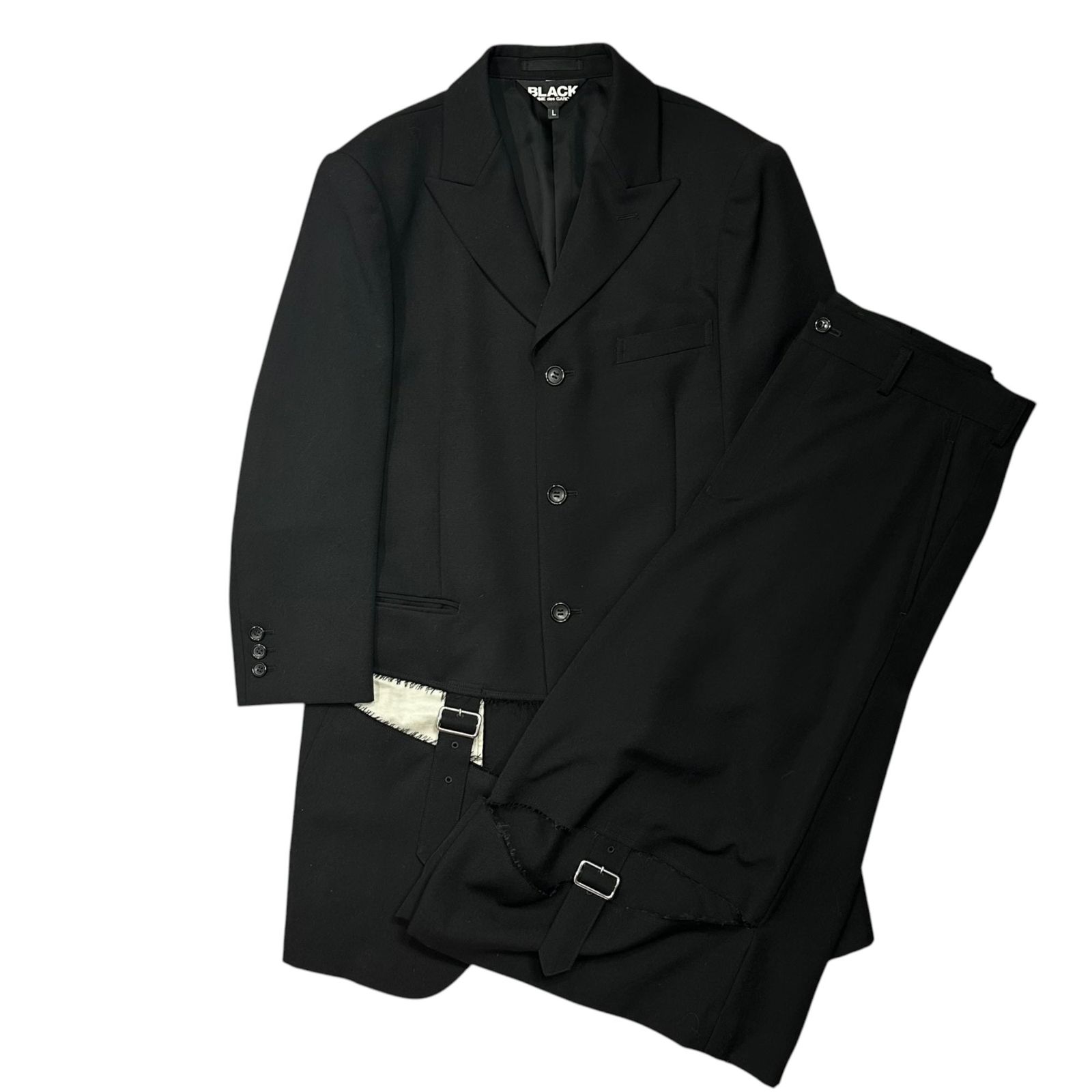 BLACK COMME des GARCONS(ブラックコムデギャルソン) 2023AW Slash Front Pockets Shorts Setup スラッシュ フロント ポケット テーラード ジャケット & ショーツ ハーフパンツ セットアップ