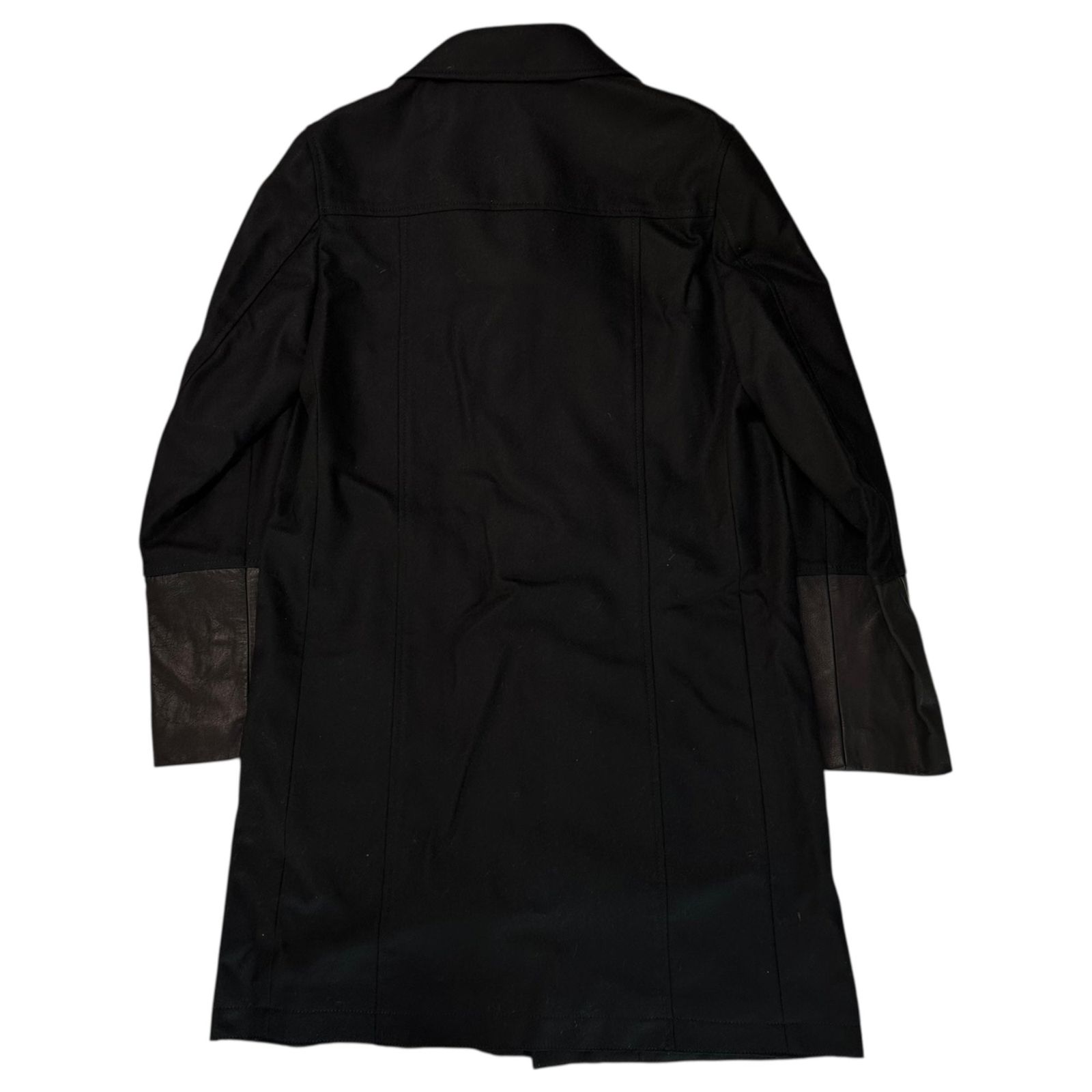 JohnUNDERCOVER ジョンアンダーカバー ライダース風 Pコート John UNDERCOVER(ジョン アンダーカバー) 15AW Leather-trimmed wool