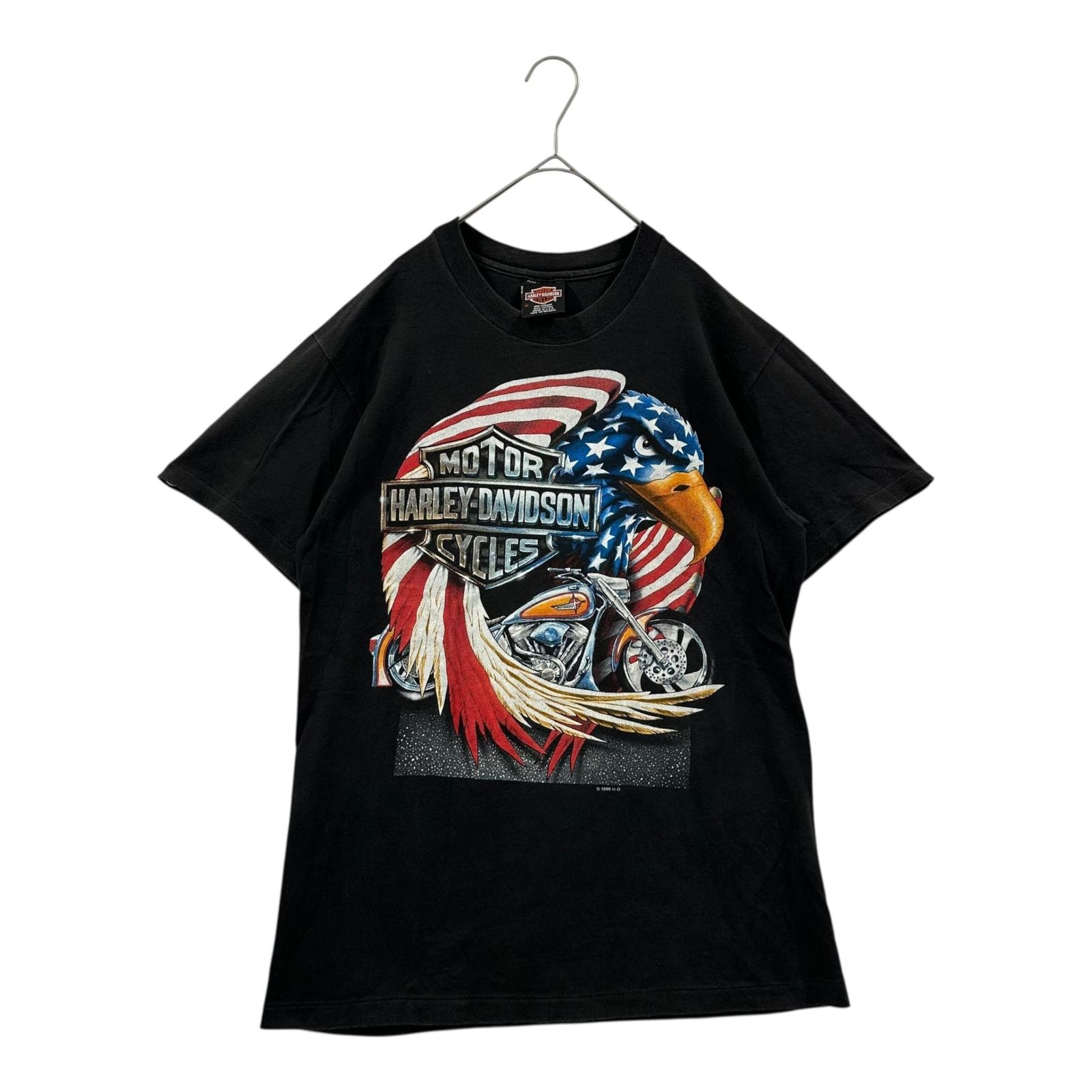 HARLEY DAVIDSON(ハーレーダビッドソン) 1996 USA made BEEFY-T Hanes Bike Eagle Tee バイク 鷲 Tシャツ M ブラック 90's 90年代 ヴィンテージ