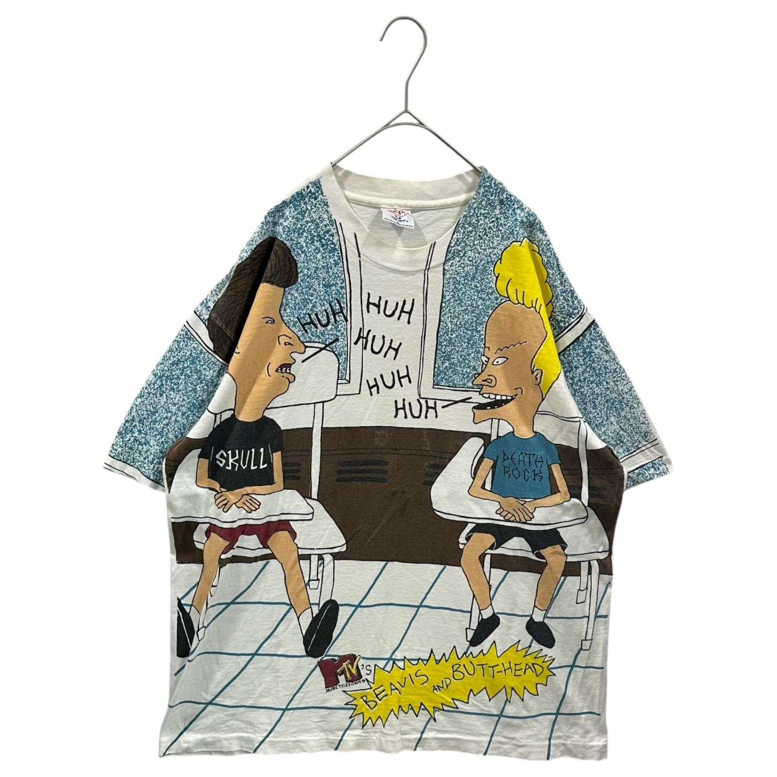 MUSIC TELEVISION(ミュージックテレビジョン) 1993<!-利用不可文字-!> ”BEAVIS AND BUTT-HEAD” Tee ビーバス アンド バットヘッド ヴィンテージ Tシャツ L ホワイト 90年代 90's