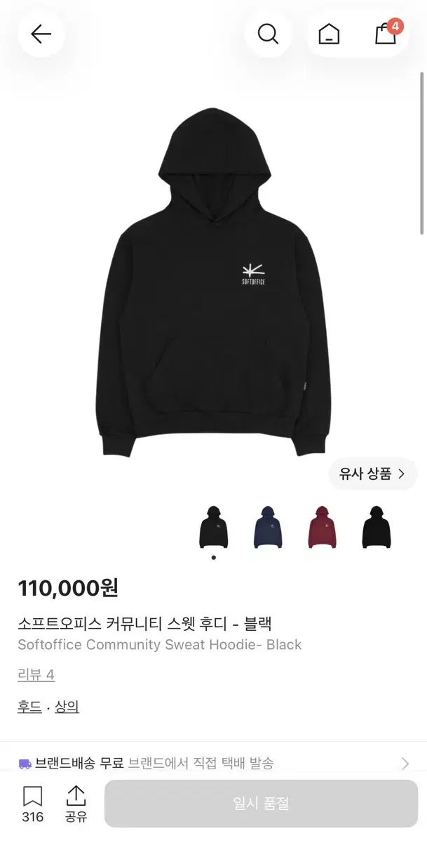 SOFTOFFICE(ソフトオフィス) コミュニティ スウェット フーディー Tシャツ ブラック M