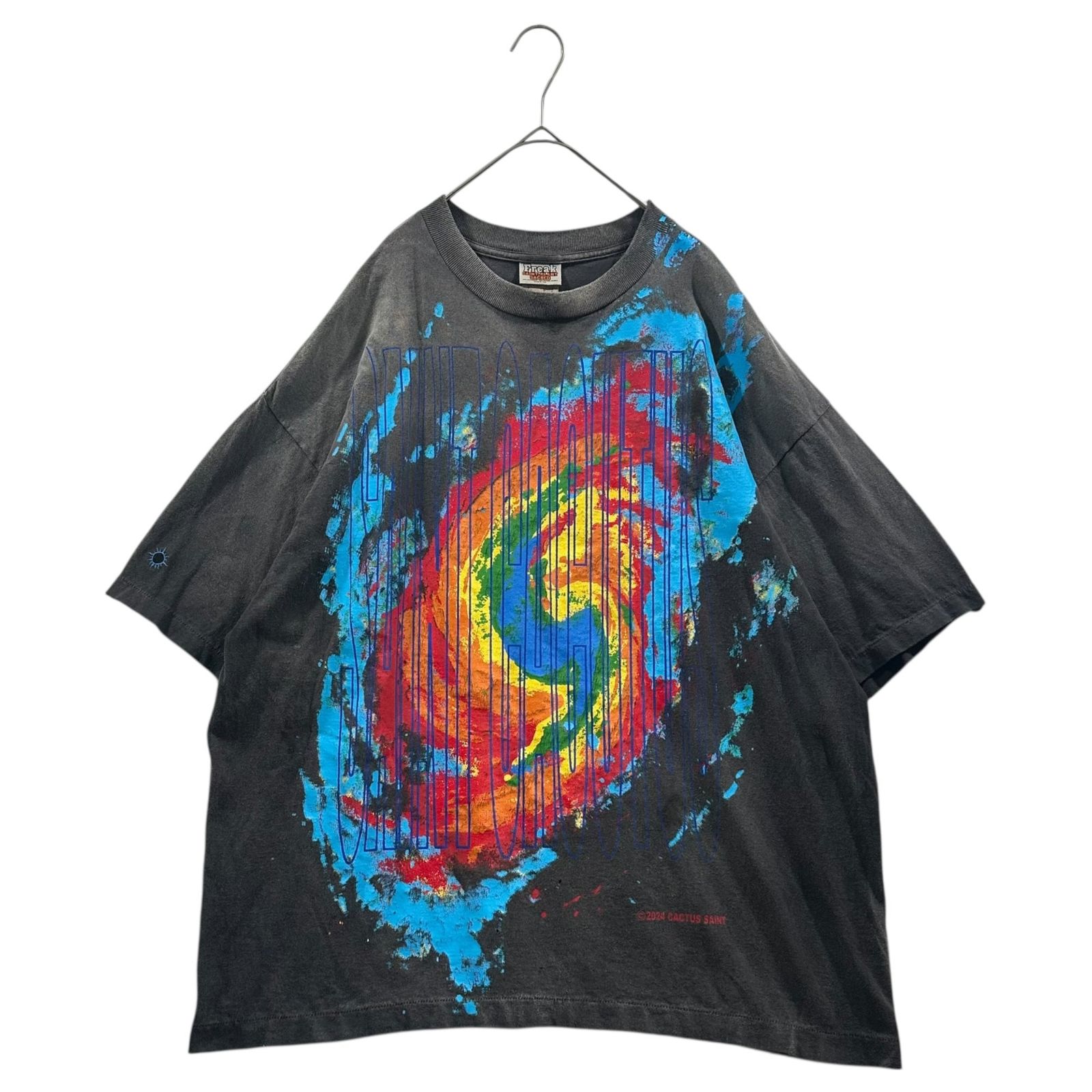 SAINT MICHAEL(セントマイケル) 24AW CP_SS TEE/ANGRY LV GD ヴィンテージ加工 Tシャツ SM-YS1-0000-C05 XXL ブラック Cactus Plant Flea Market