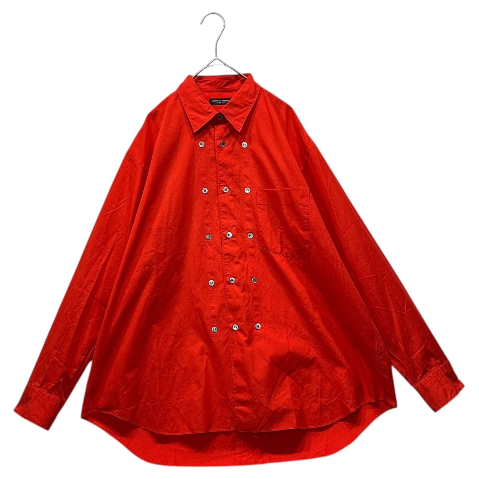COMME des GARCONS HOMME PLUS(コムデギャルソンオムプリュス) 91SS Triple-Button L/S Cotton Shirt 3連 ボタン 長袖 コットン シャツ PB-110300 FREE レッド