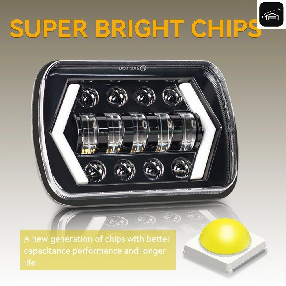 1/2個 LED オートバイ用ヘッドランプ H4 ラングラー ヘッドライト 5x7 7x6 LED トラック用ヘッドライト 6000K 4300K DRL ウインカーライト