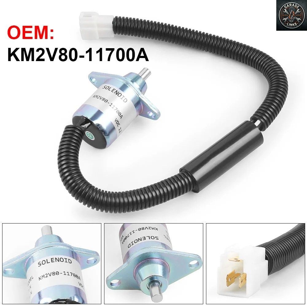 12V燃料遮断ソレノイドバルブ ディーゼルエンジン発電機オイルストップソレノイドバルブ KM2V80-11700A