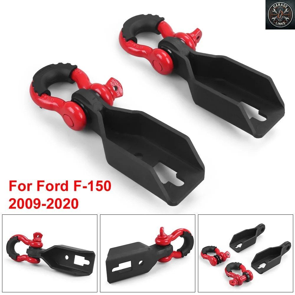 フォード F-150 2009-2020 フロント牽引フック 3/4 インチ D リング シャックルマウントキット付き