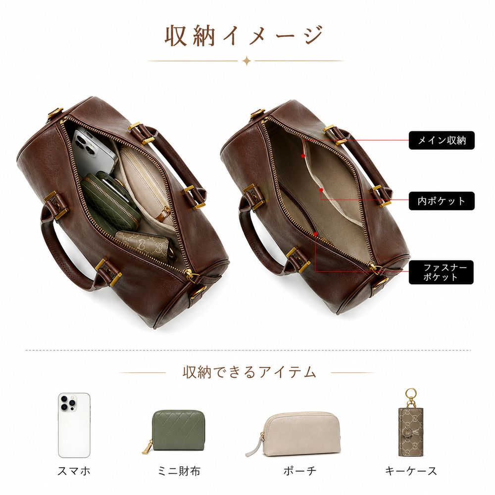 新品 本革 ボストンバッグ レディース 2way ショルダーバッグ 斜めがけ 