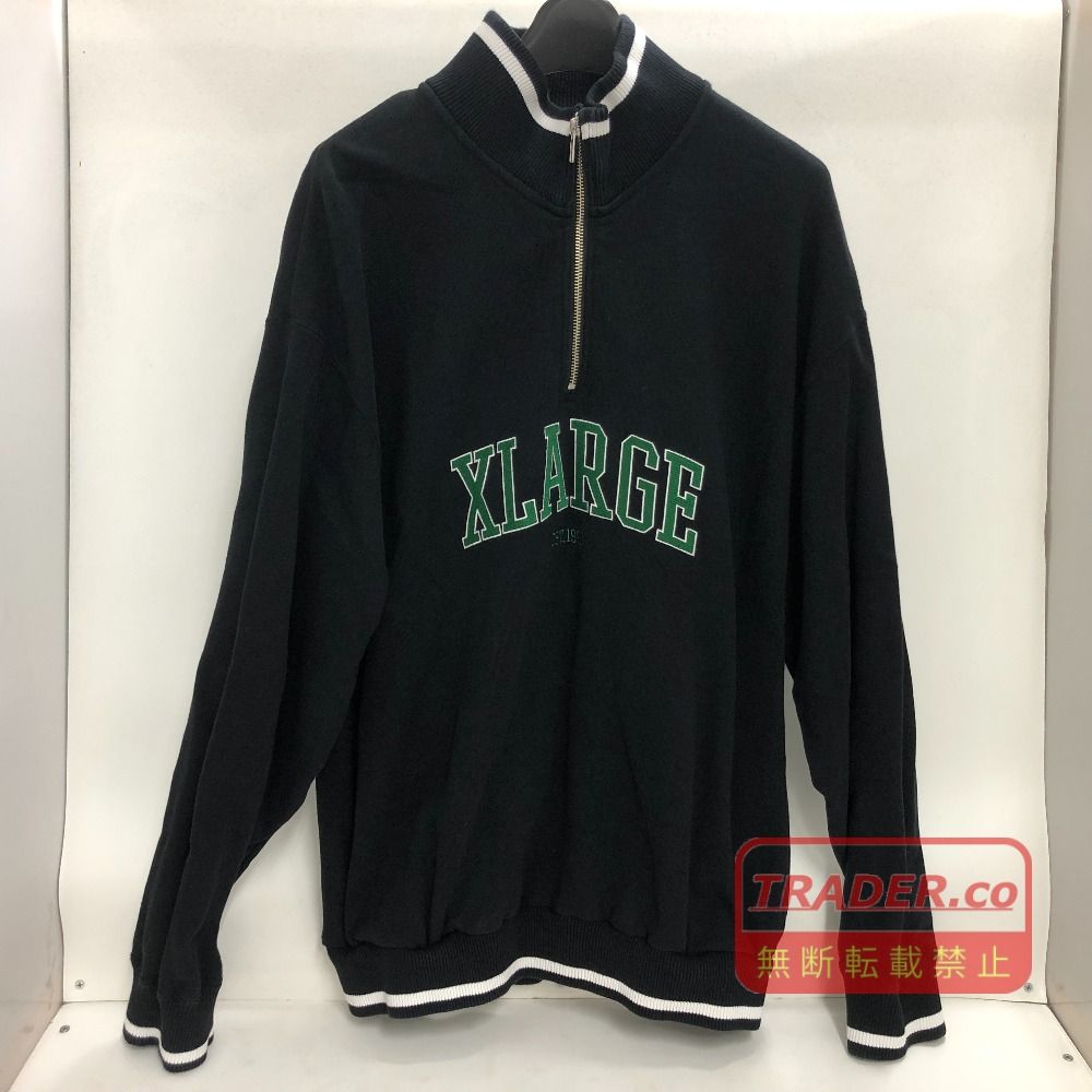 02w26394 エクストララージ XLARGE ハーフジップスウェット ブラック L 中国製 メンズ スウェット コットン 101251012004 【中古品】