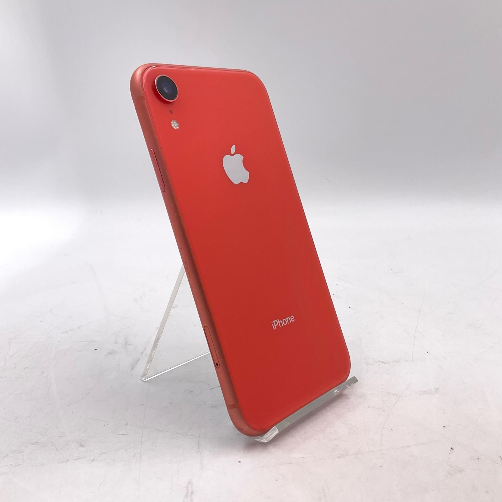 【最速発送】 iPhone XR 64GB コーラル au 白ロム【難有】 80%
