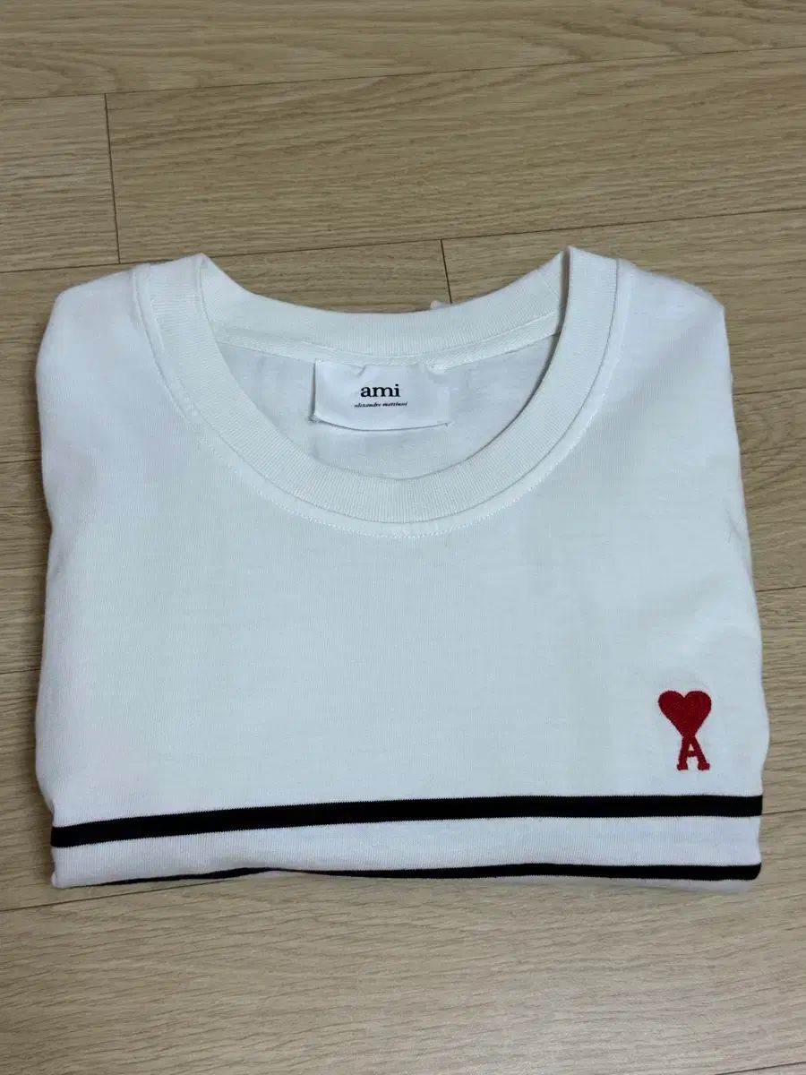 AMI アミ ハート ロゴ 長袖 Tシャツ 白