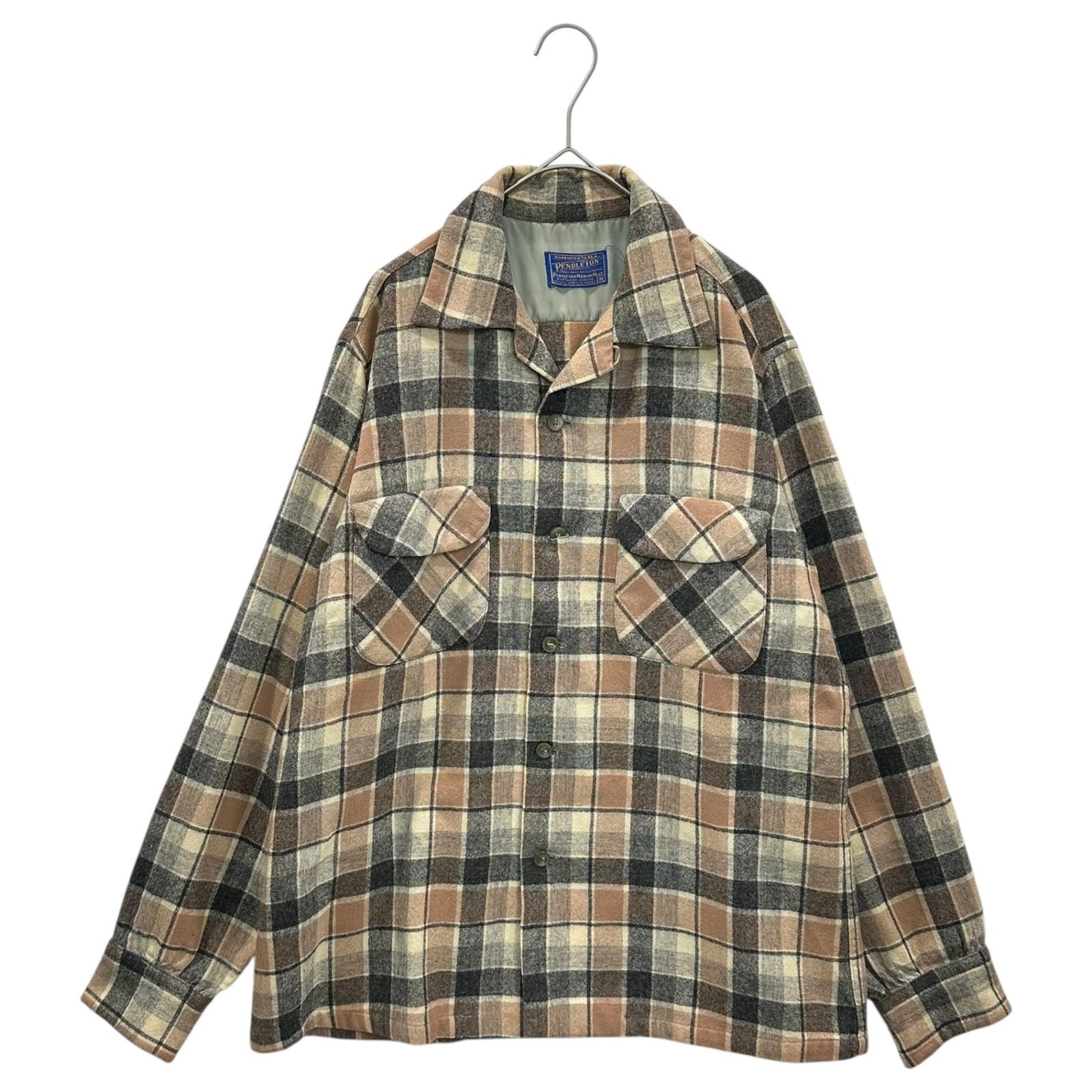 PENDLETON(ペンドルトン) 50's Board Shirt - Tartan ボード シャツ タータン チェック M ブラウン 50年代 ウール 開襟 オープンカラー