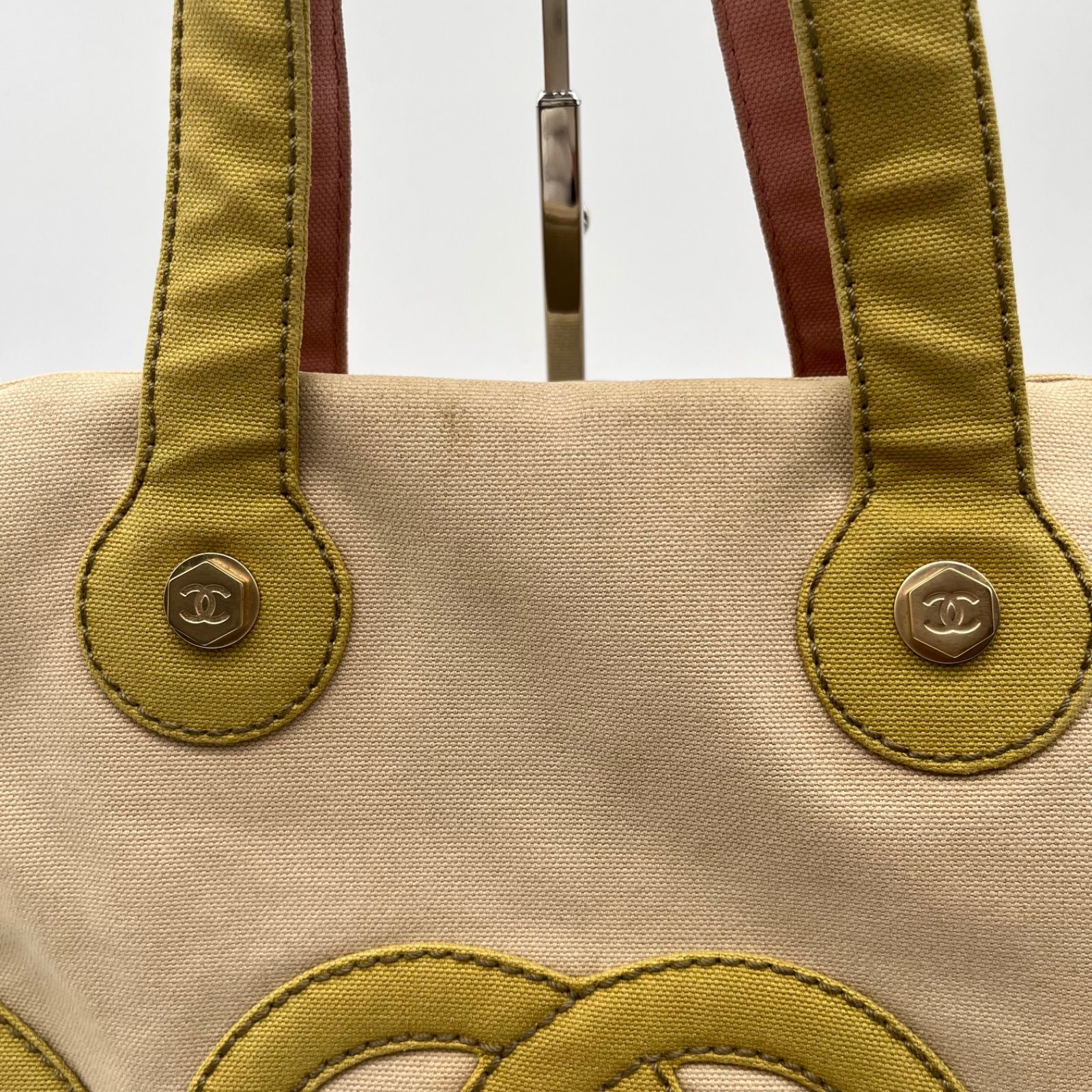 CHANEL シャネル マシュマロ キャンバス トートバッグ ハンドバッグ