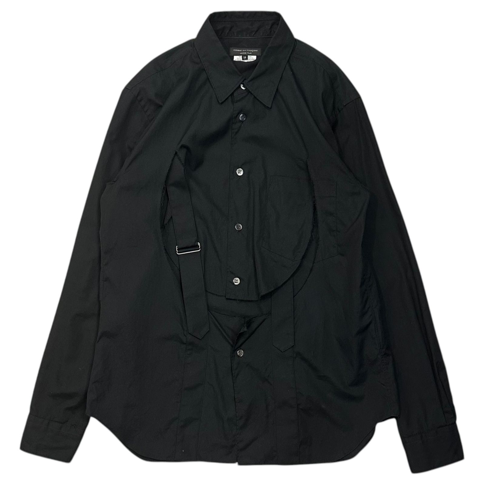 COMME des GARCONS HOMME PLUS(コムデギャルソンオムプリュス) 19SS Harness Shirt クレイジースーツ期 短冊 ハーネス シャツ PC-B013 XS ブラック AD2018