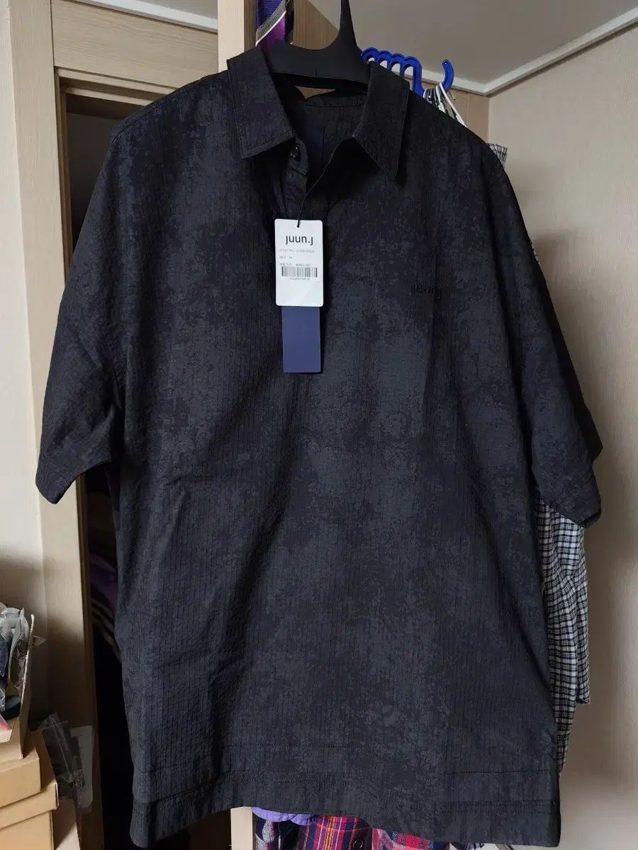 M/105以上 Juun.J 25SS ペインティング コットン KARA Tシャツ ブラック
