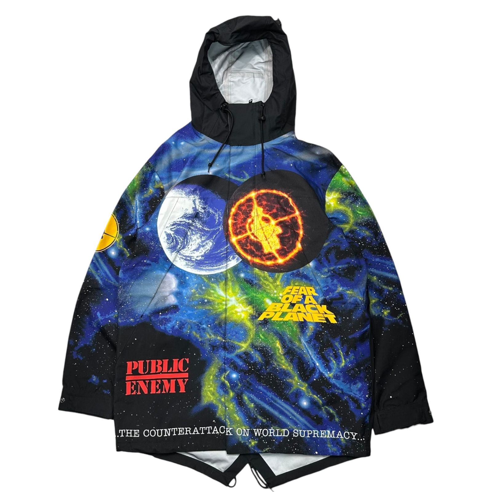 SUPREME × UNDERCOVER(シュプリーム × アンダーカバー) 18SS Public Enemy Taped Seam Parka パブリックエネミー テープ シーム パーカー マウンテンパーカー S ブラック×ブルー