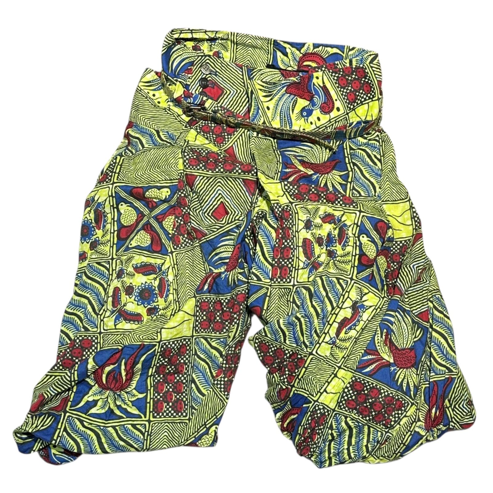 COMME des GARCONS JUNYA WATANABE(コムデギャルソンジュンヤワタナベ) 09SS All-over print layered pumpkin pants with belt 総柄 レイヤード カボチャ パンツ ベルト付