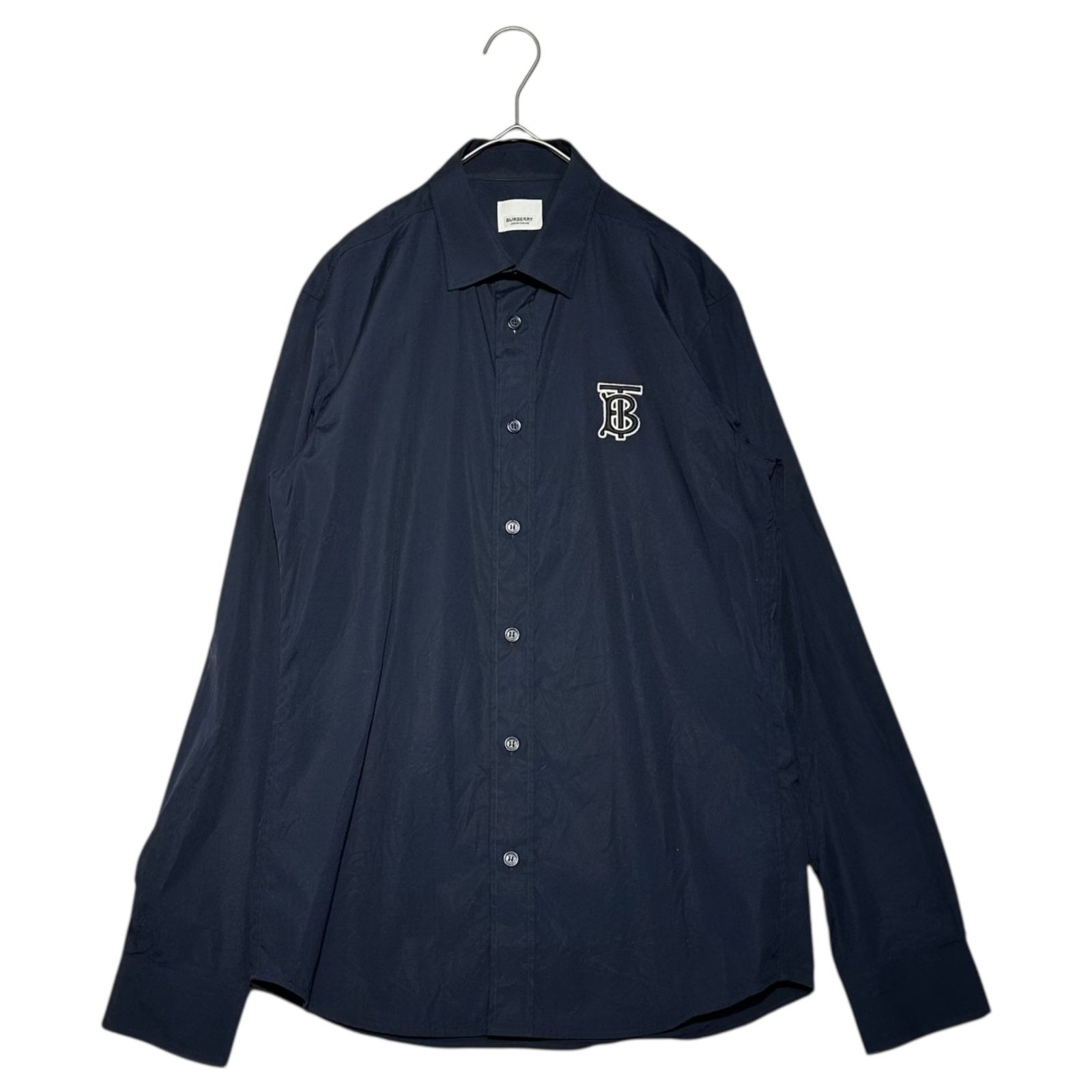 BURBERRY(バーバリー) TB LOGO L/S SHIRT ロゴ 刺繍 センターライン 長袖 シャツ 8023462 S ネイビー
